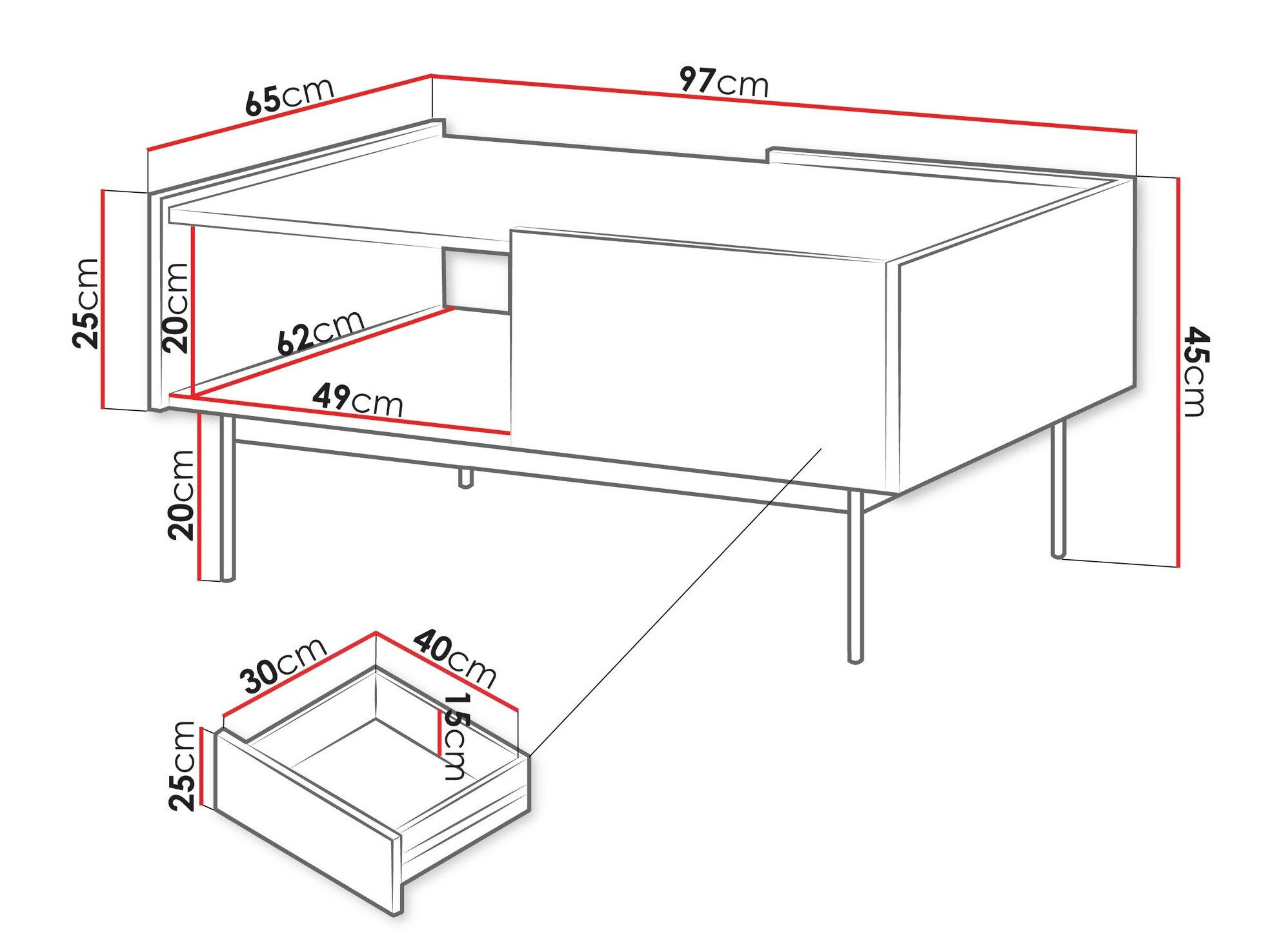 Klubska mizica Dormela 102
