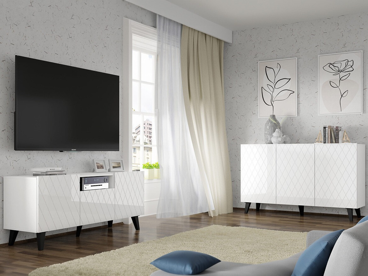 TV-omarica Melmoro 105 (Sijaj bela + Črna)