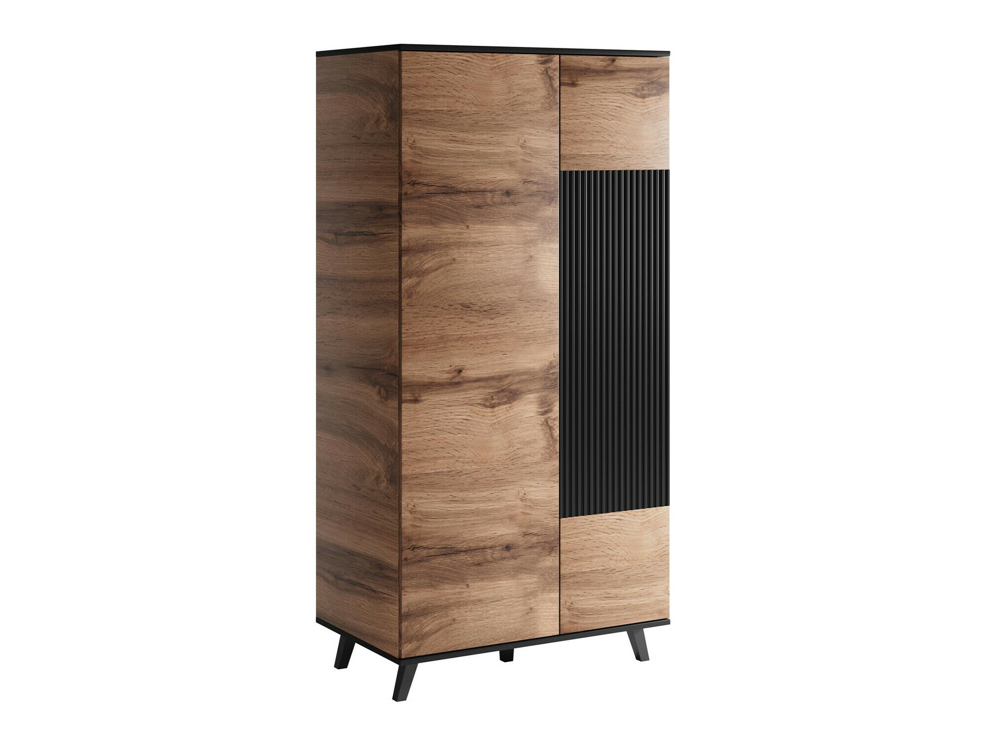 Garderobna omara Luelia 113 (Črna + Wotan hrast)