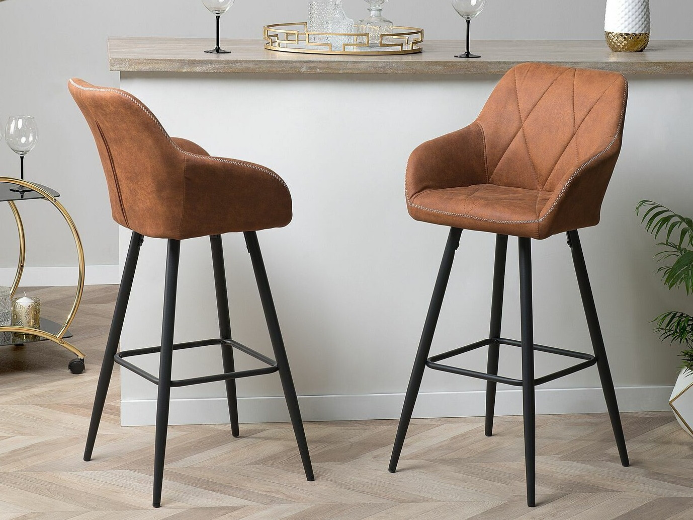 Komplet barskih stolov Berwyn 657 (Rjava)