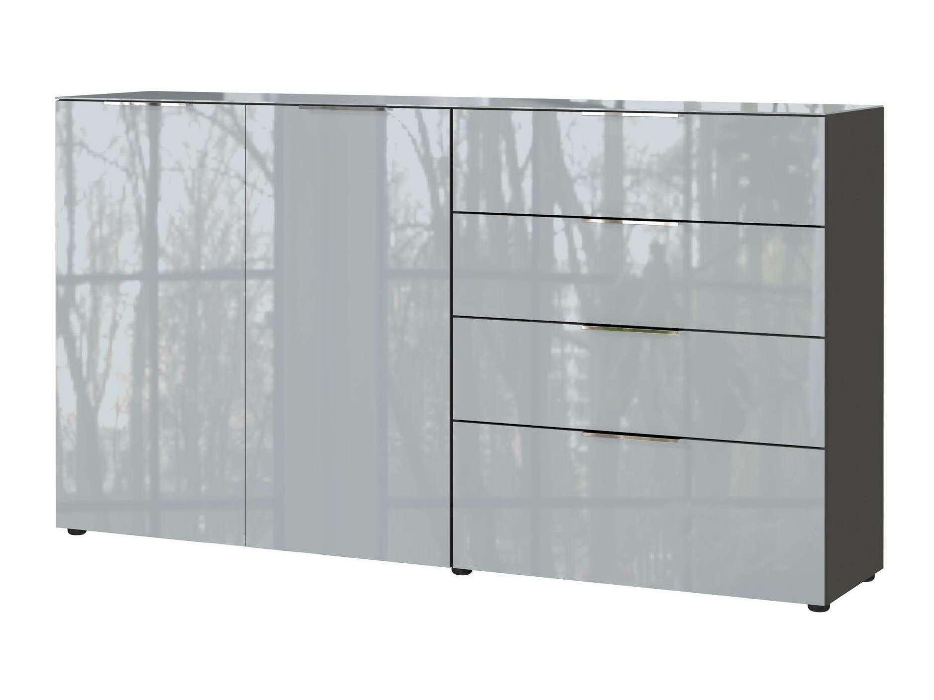 Komoda Sacramento 302 (Grafit + Sijaj siva)