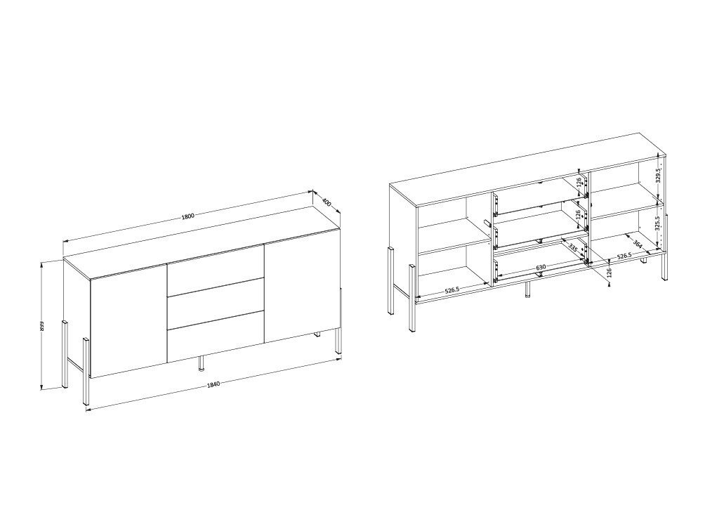 Komoda Etsore 101 (Bela)