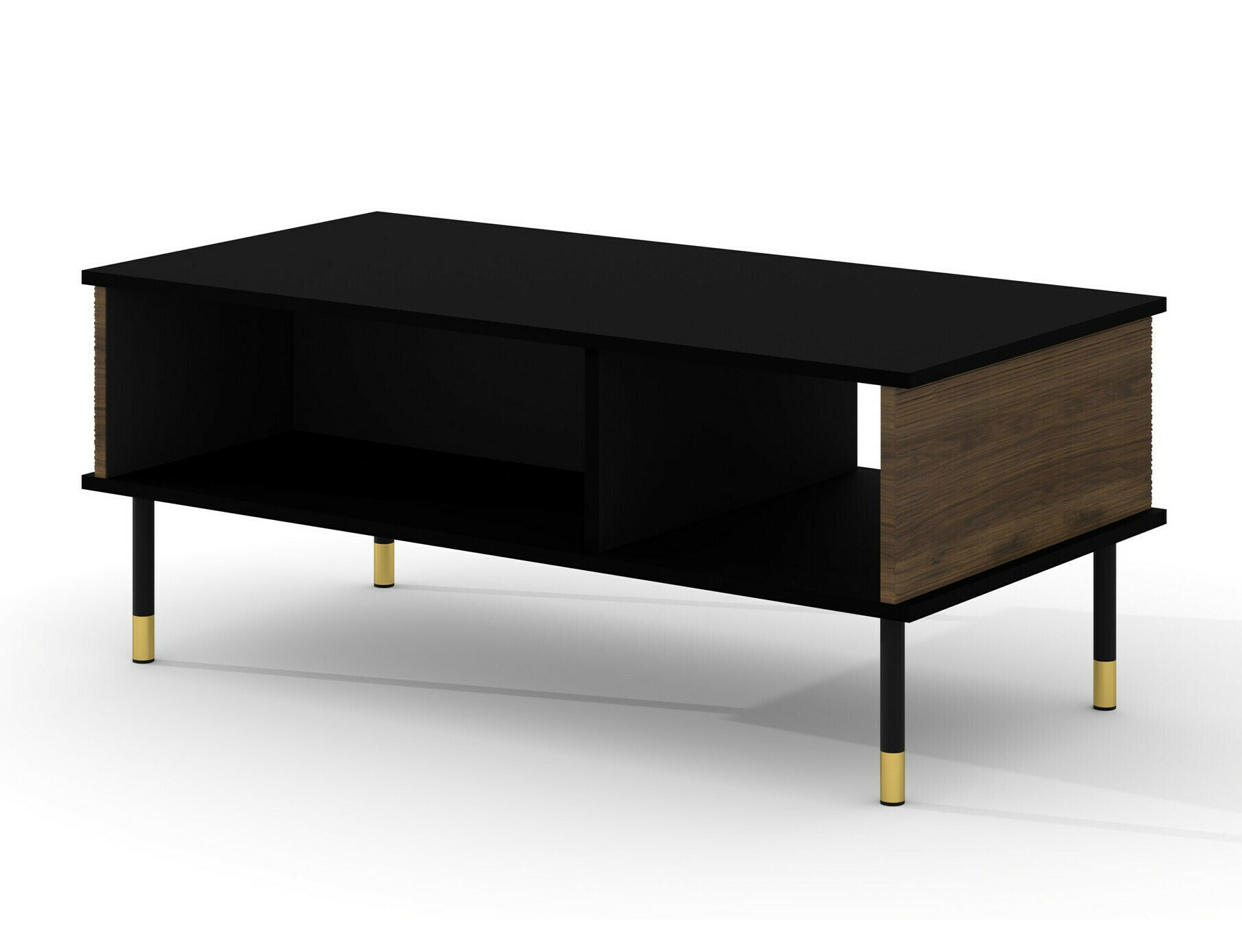 Komplet za dnevno sobo Romtole 103 (Črna + Temen hrast)