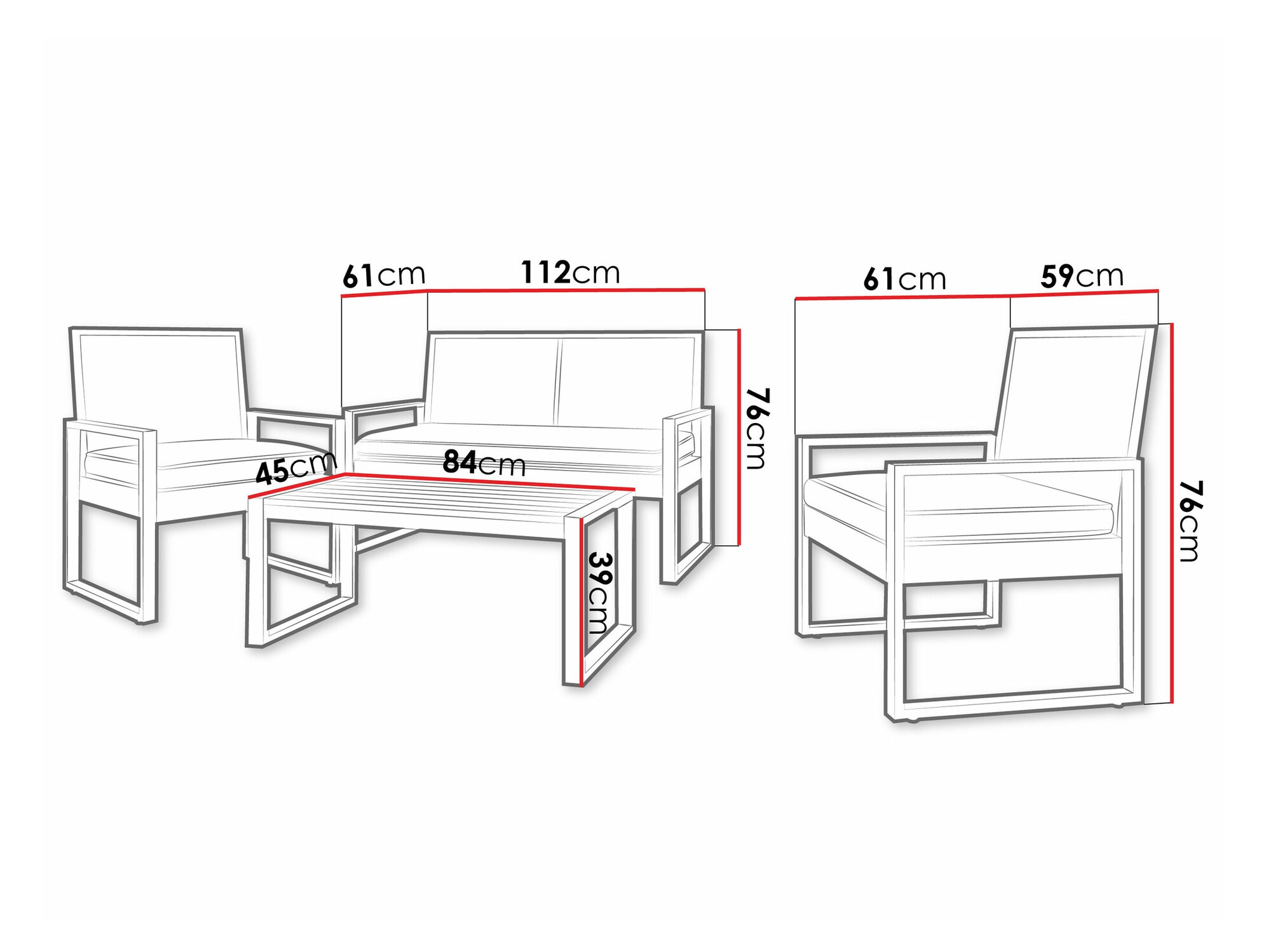 Komplet vrtnega pohištva Richardson 122
