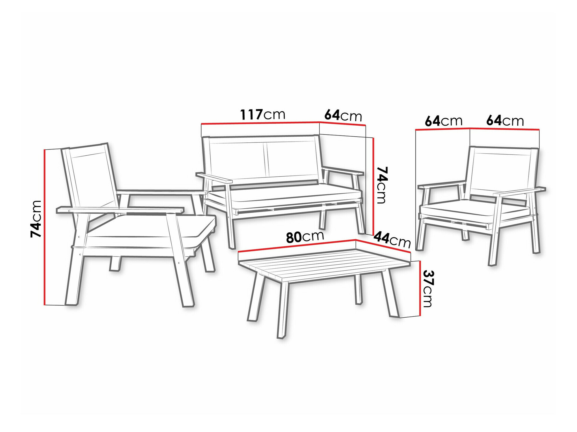 Komplet vrtnega pohištva Lecter