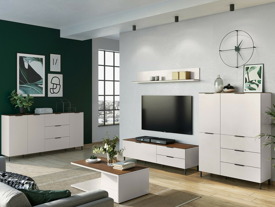 Klubska mizica Revteno 109 (Svetlo siva+ Oreh)