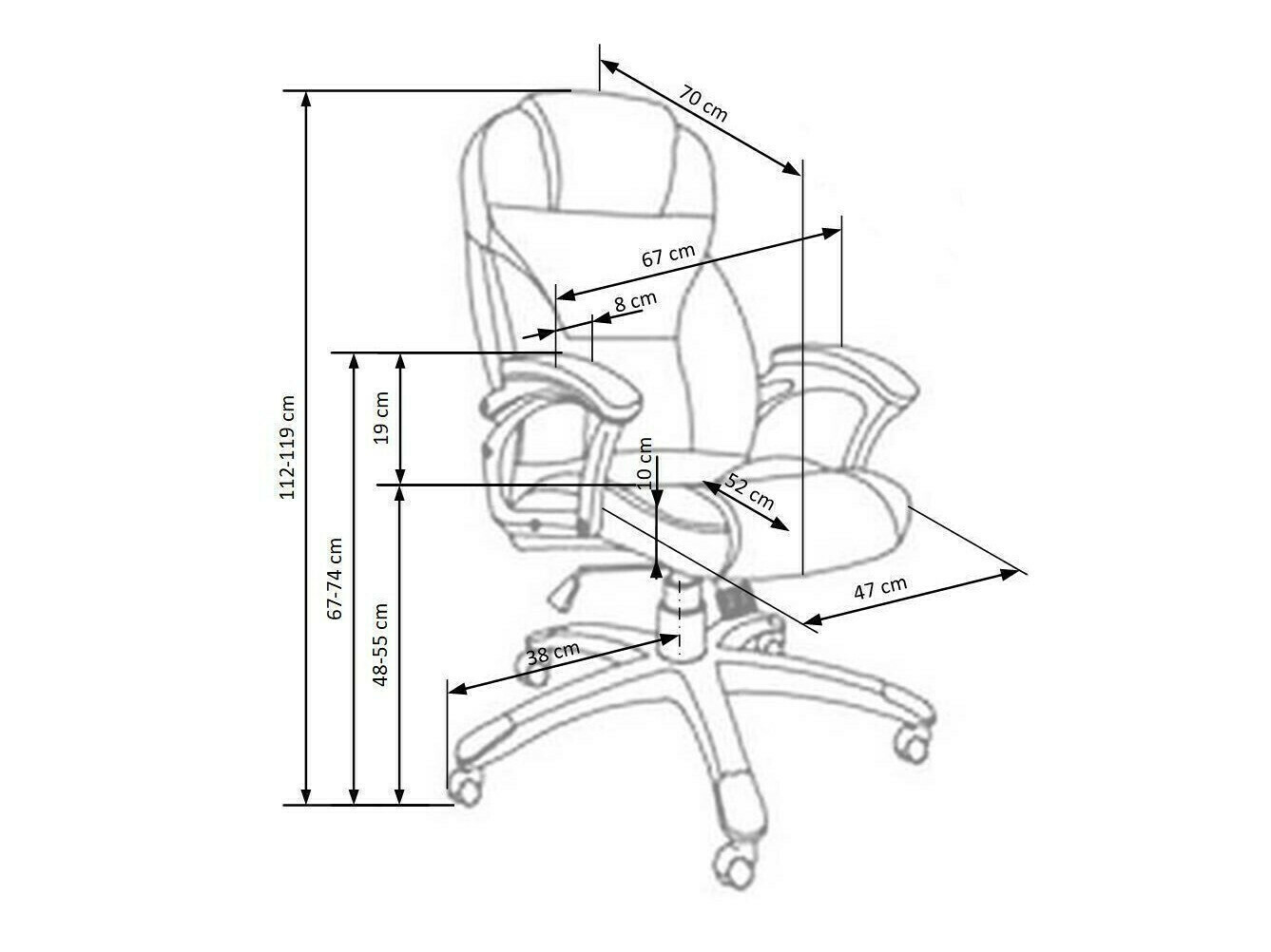 Pisarniški stol Houston 189 (Temno rjava)