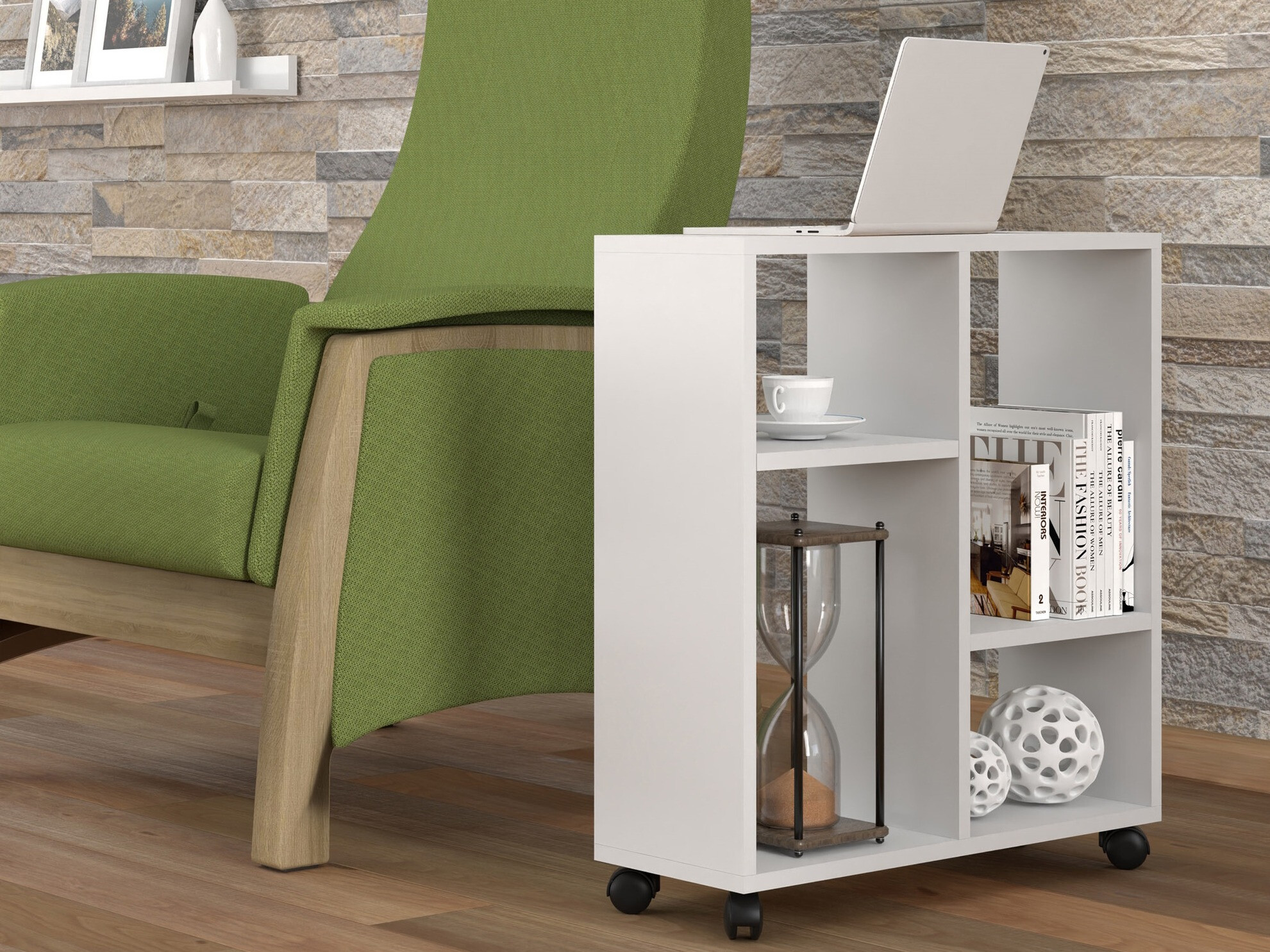 Stranska mizica Buffalo 142 (Mat bela)