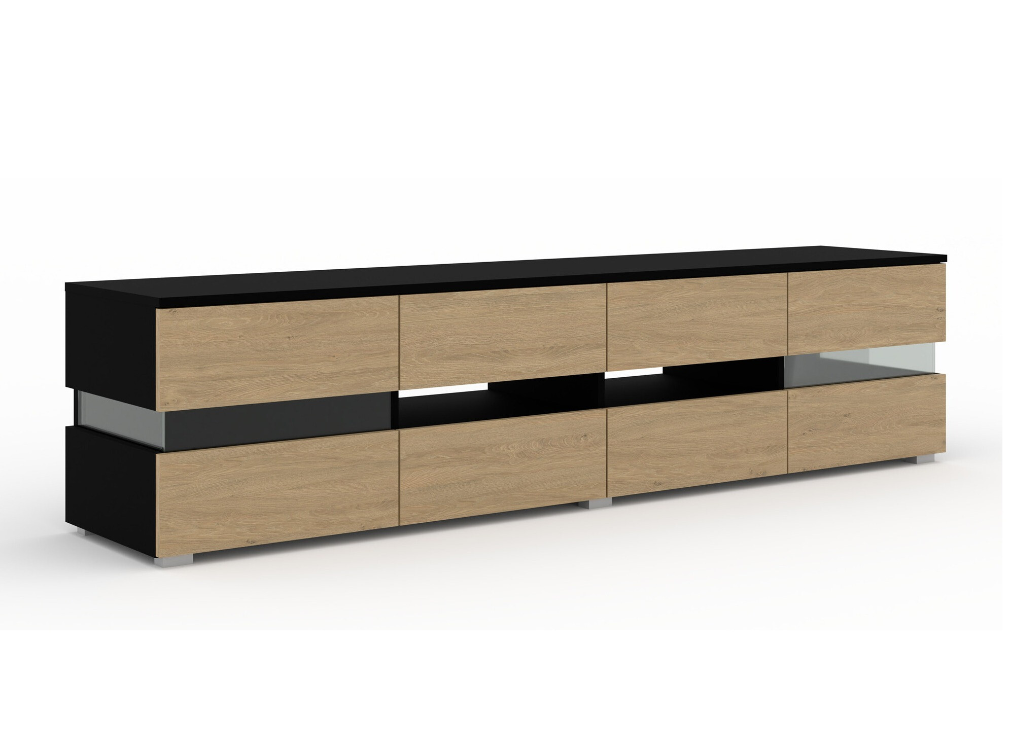 TV-omarica Buffalo 146 (Črna + Hrast)