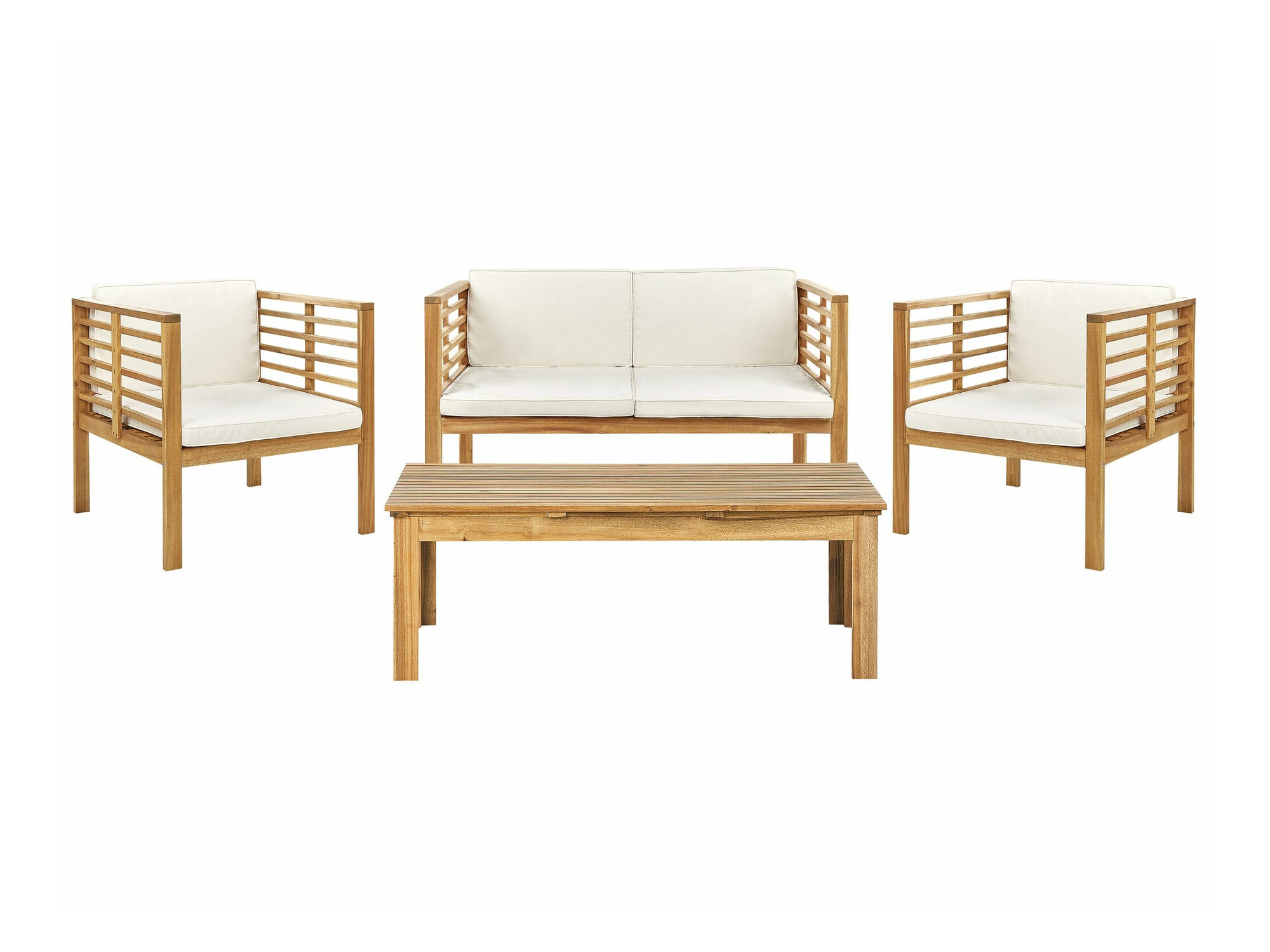 Komplet vrtnega pohištva Berwyn 1847 (Bela + Svetel les)