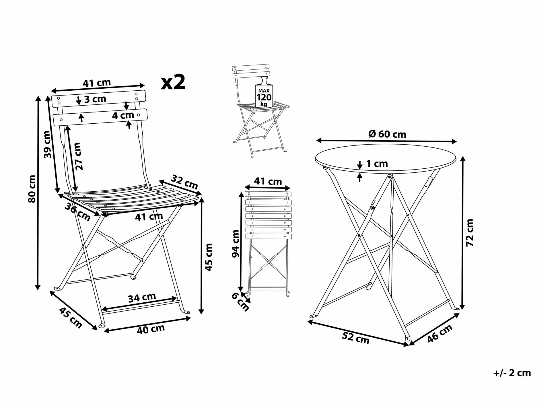 Komplet za balkon Berwyn 1841 (Bela)