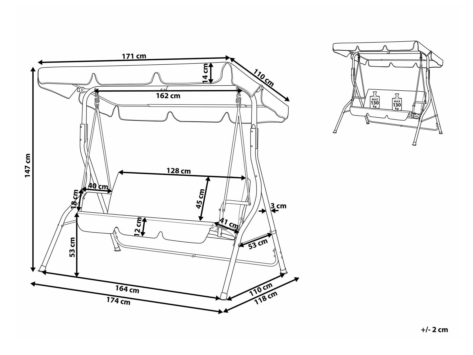 Gugalnica na prostem Berwyn 1871 (Bela + Zelena)
