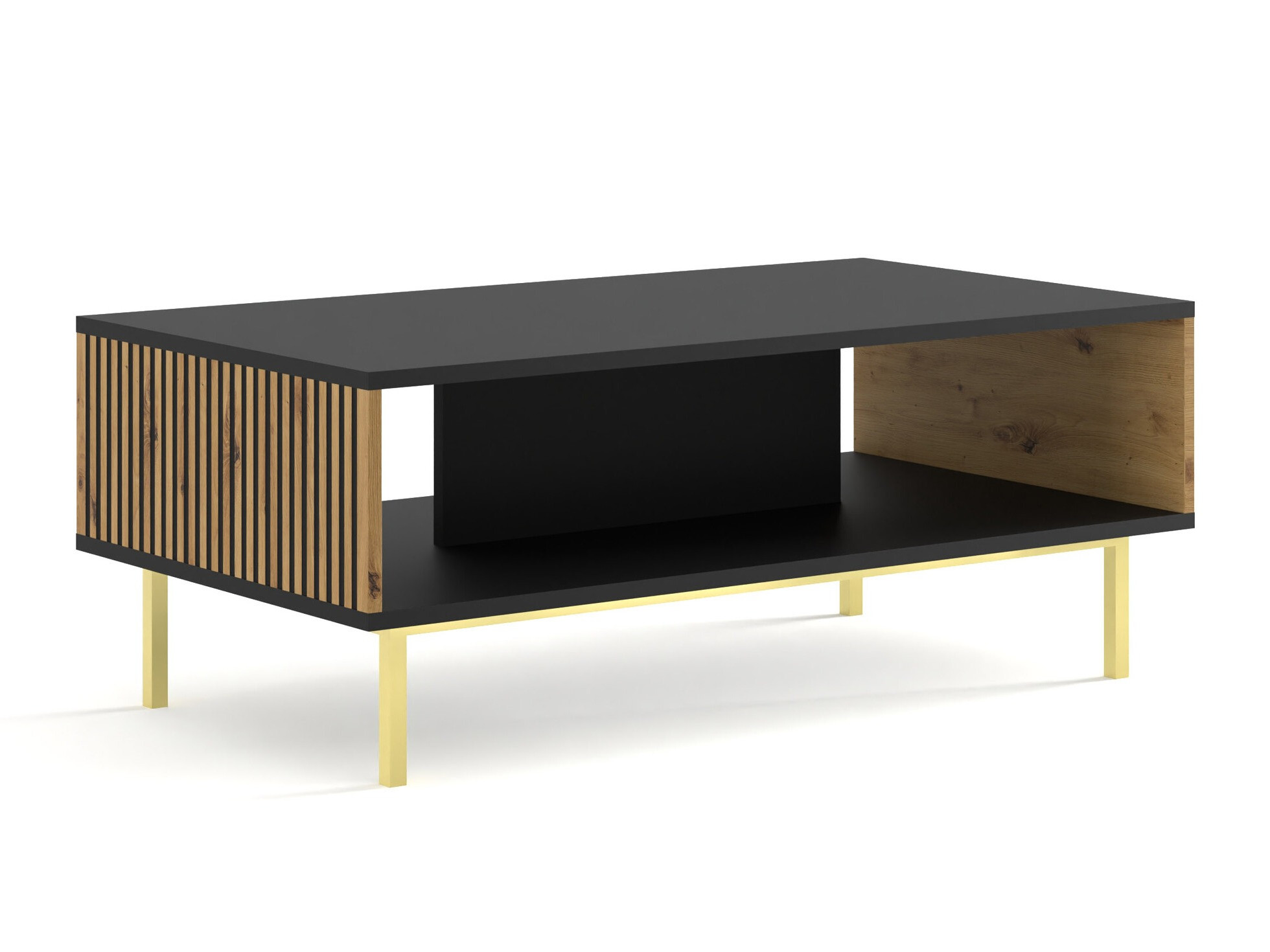 Klubska mizica Talsalu 103 (Artisan hrast + Črna)