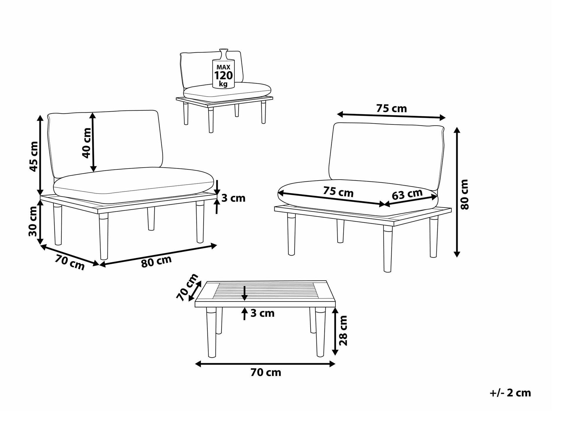 Komplet vrtnega pohištva Berwyn 1869