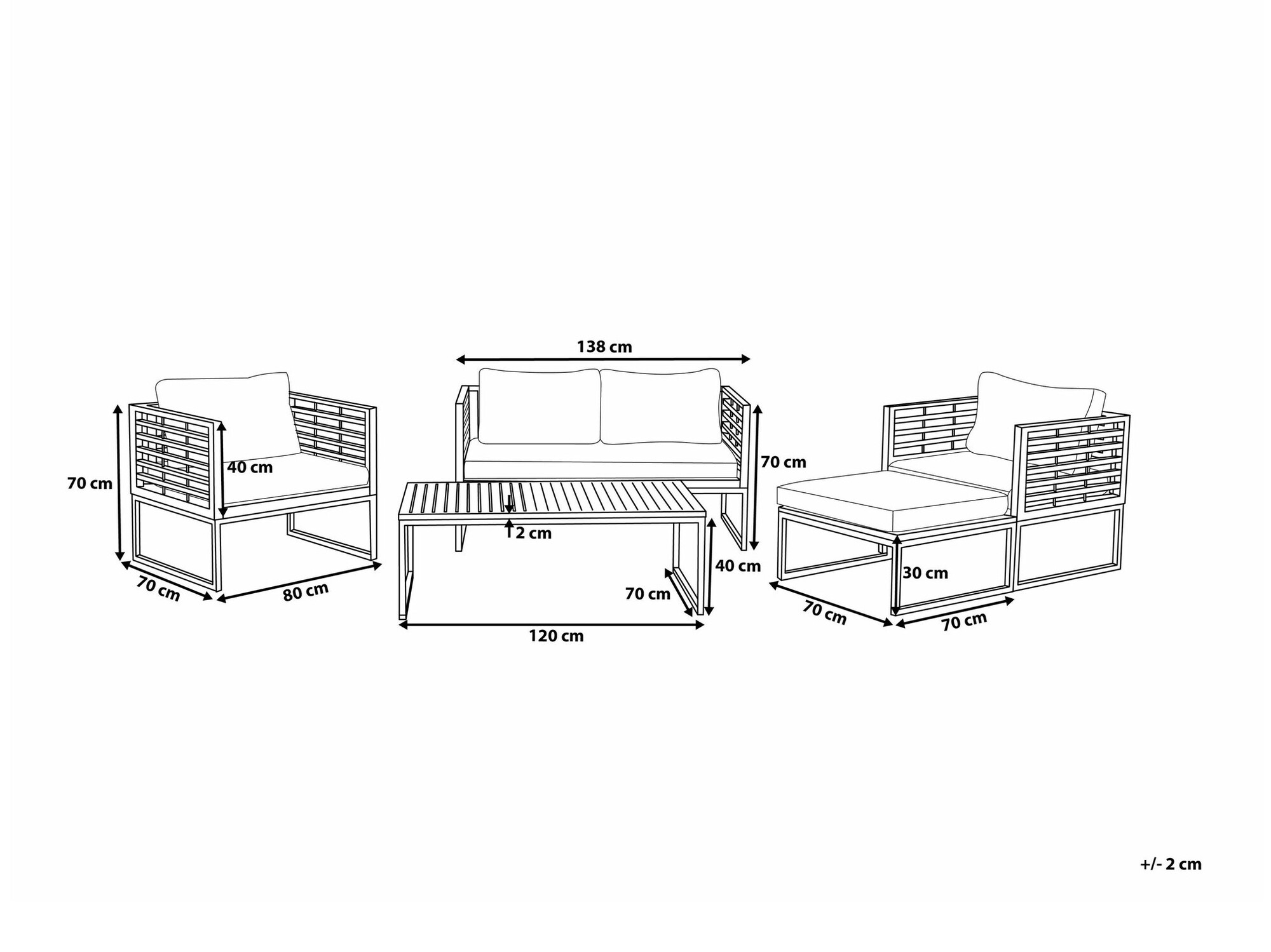 Komplet vrtnega pohištva Berwyn 1872