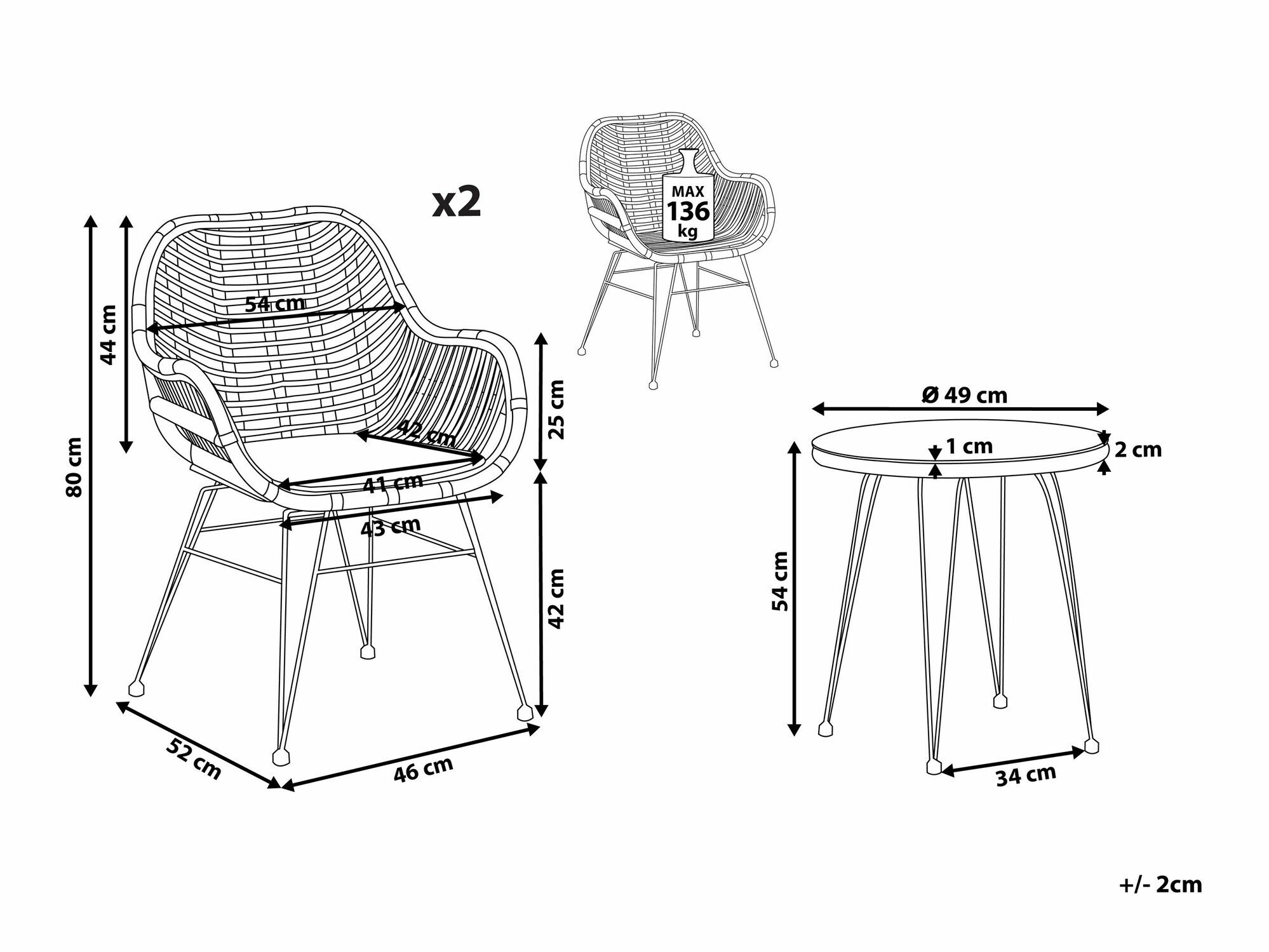 Komplet za balkon Berwyn 1856