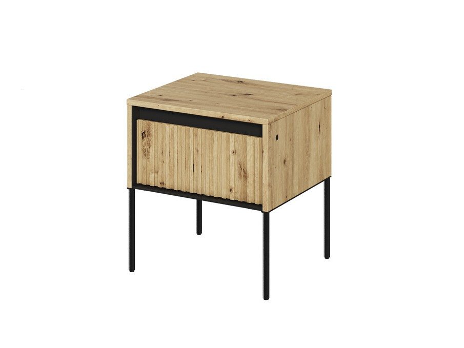 Nočna omarica Fernolu 111 (Artisan hrast + Črna)