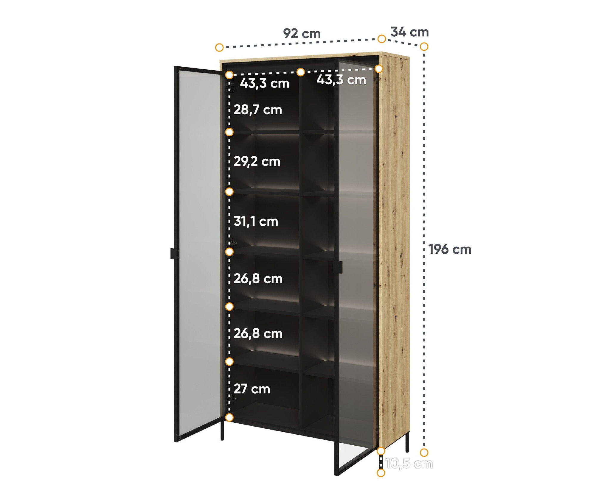 Regal Fernolu 106 (Artisan hrast + Črna)