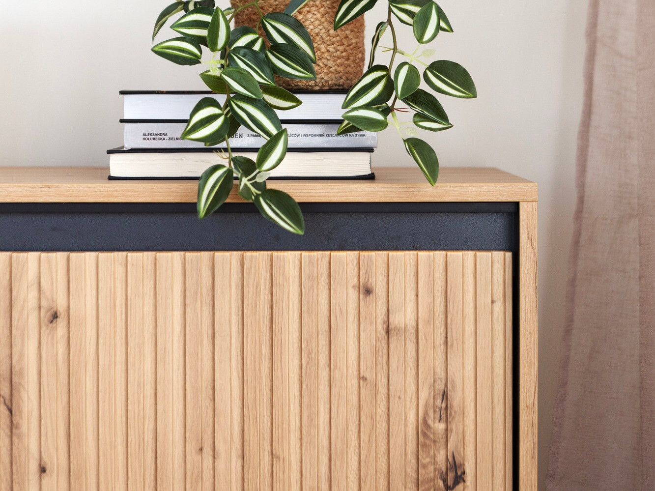 TV-omarica Fernolu 104 (Artisan hrast + Črna)