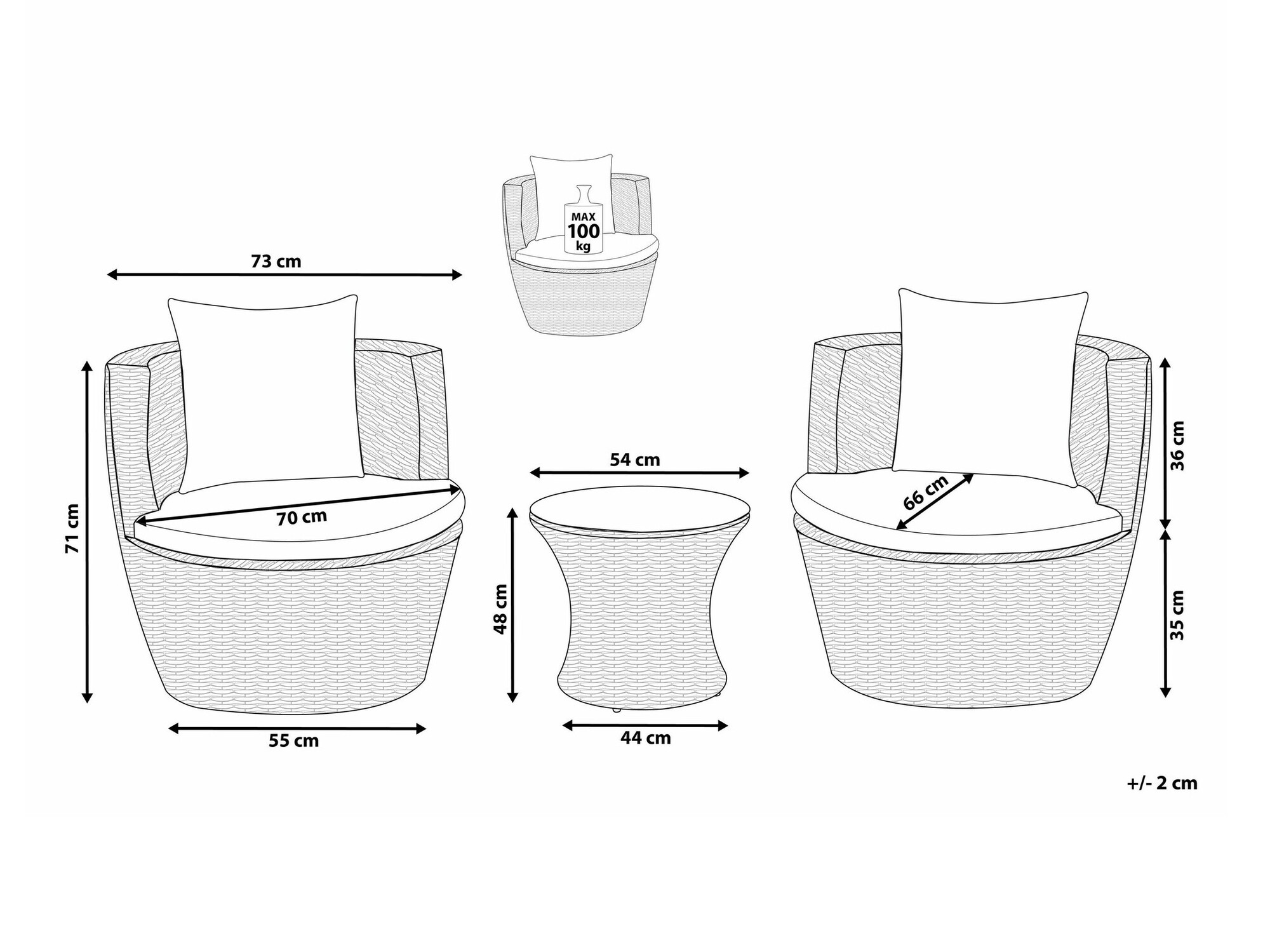 Komplet za balkon Berwyn 1874