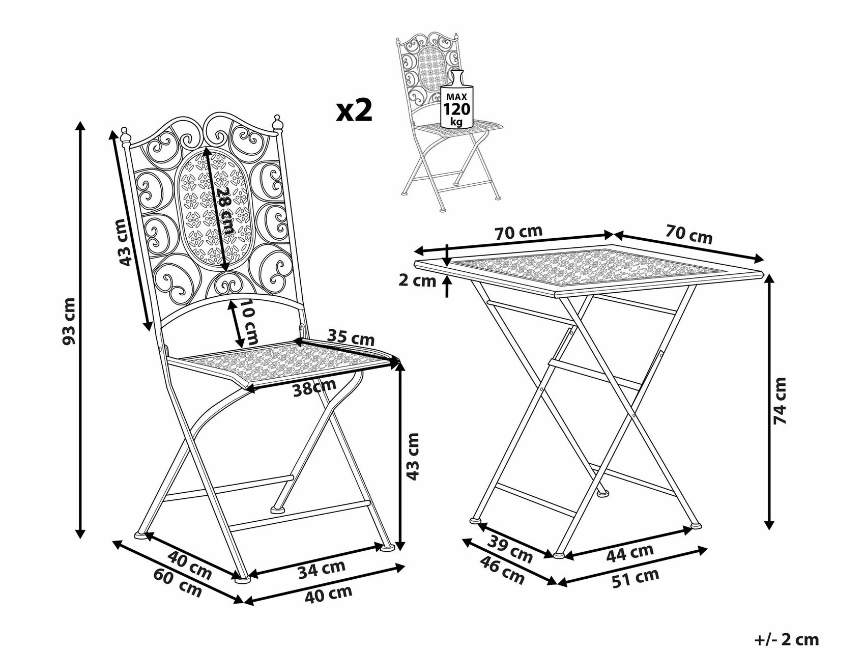 Komplet za balkon Berwyn 1880