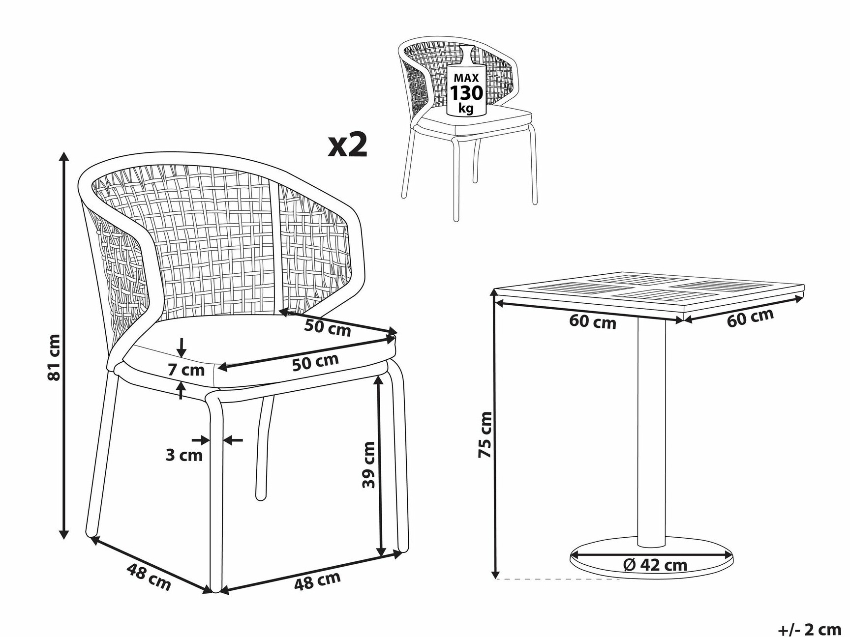 Komplet za balkon Berwyn 1883
