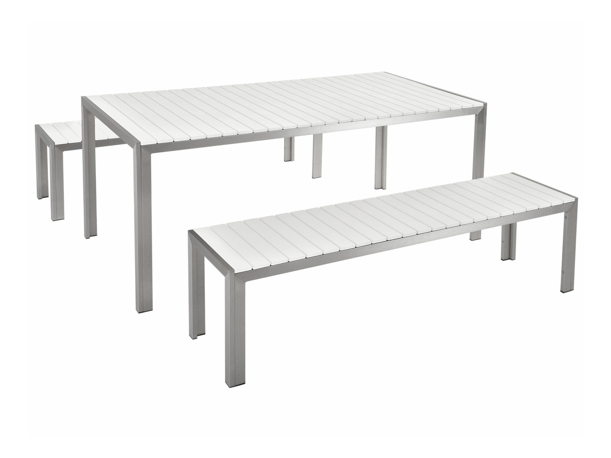 Komplet mize in stolov Berwyn 1895 (Bela + Srebrna)