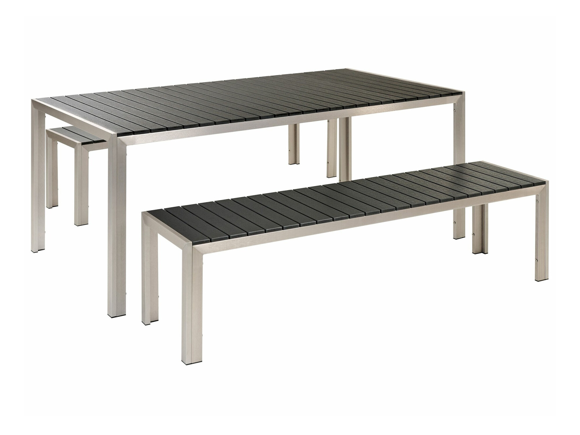 Komplet mize in stolov Berwyn 1895 (Črna + Srebrna)