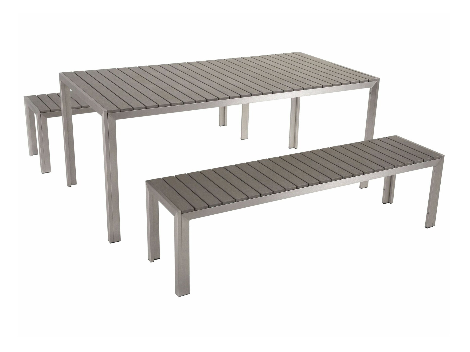 Komplet mize in stolov Berwyn 1895 (Siva + Srebrna)