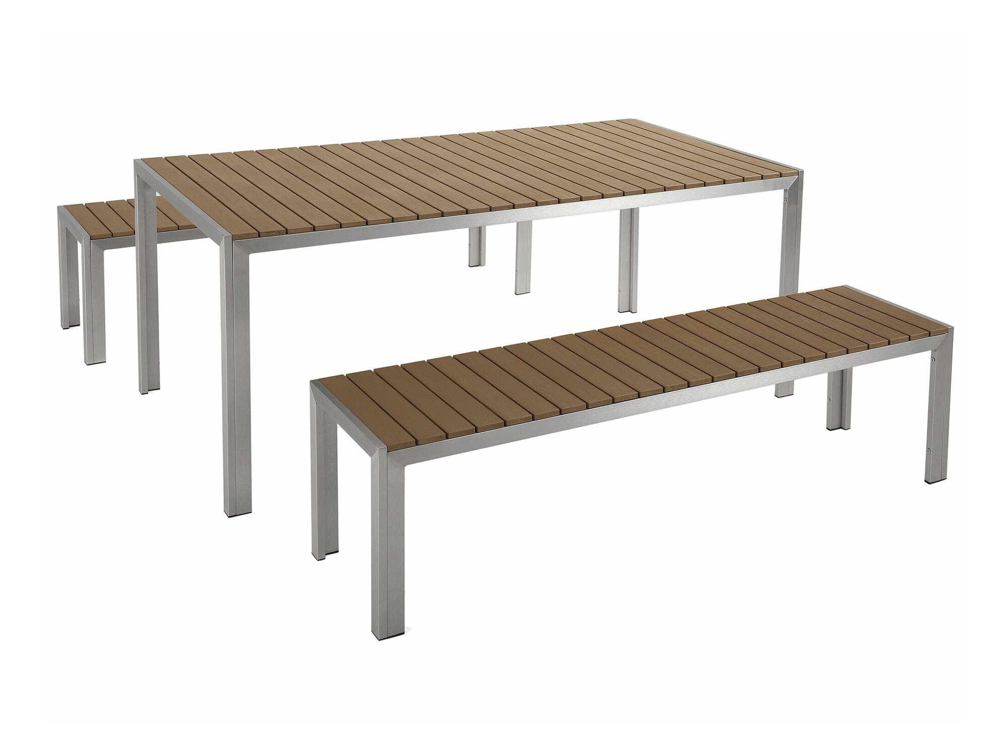 Komplet mize in stolov Berwyn 1895 (Svetel les + Srebrna)