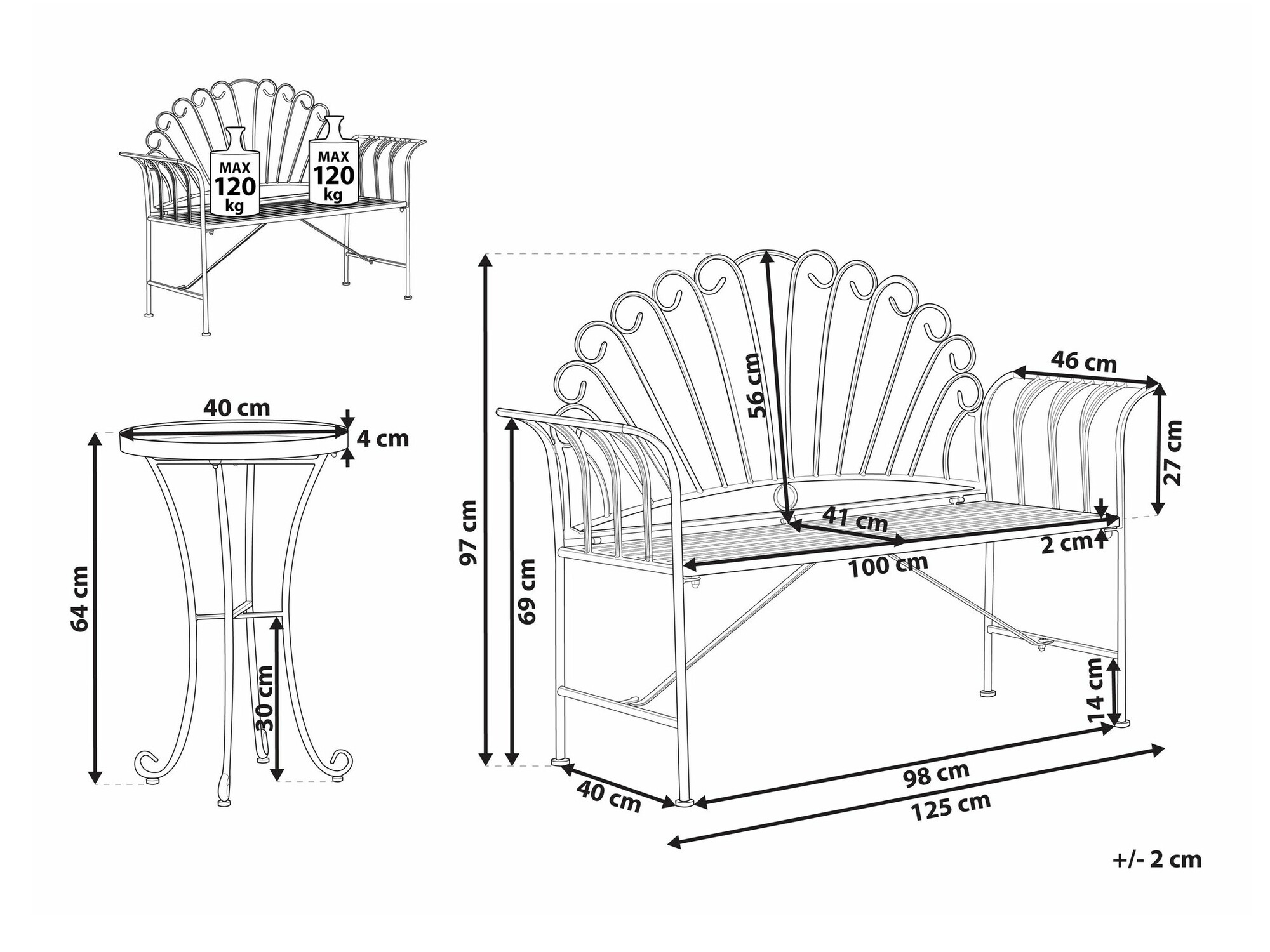 Komplet vrtnega pohištva Berwyn 1889
