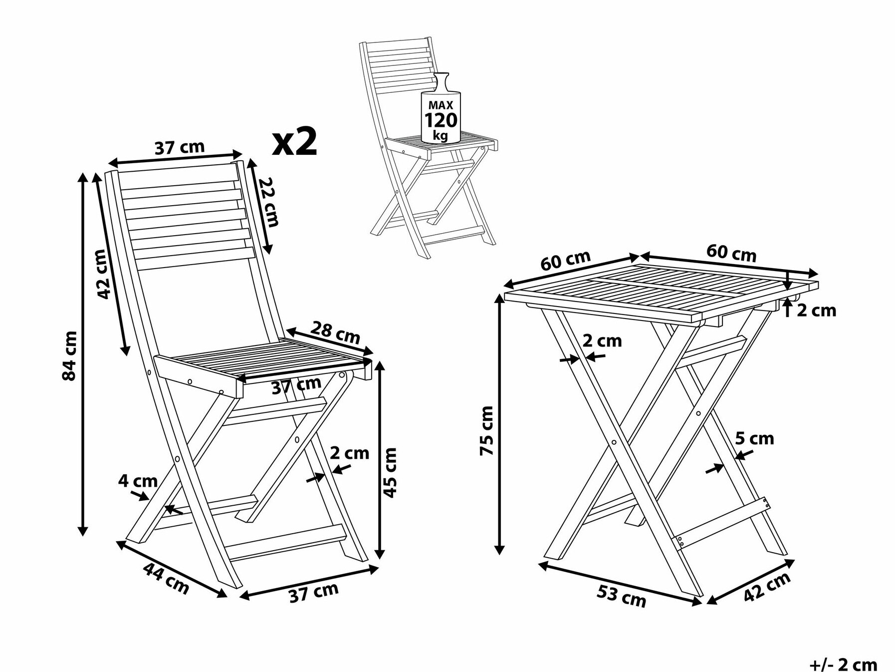 Komplet za balkon Berwyn 1893 (Svetel les)