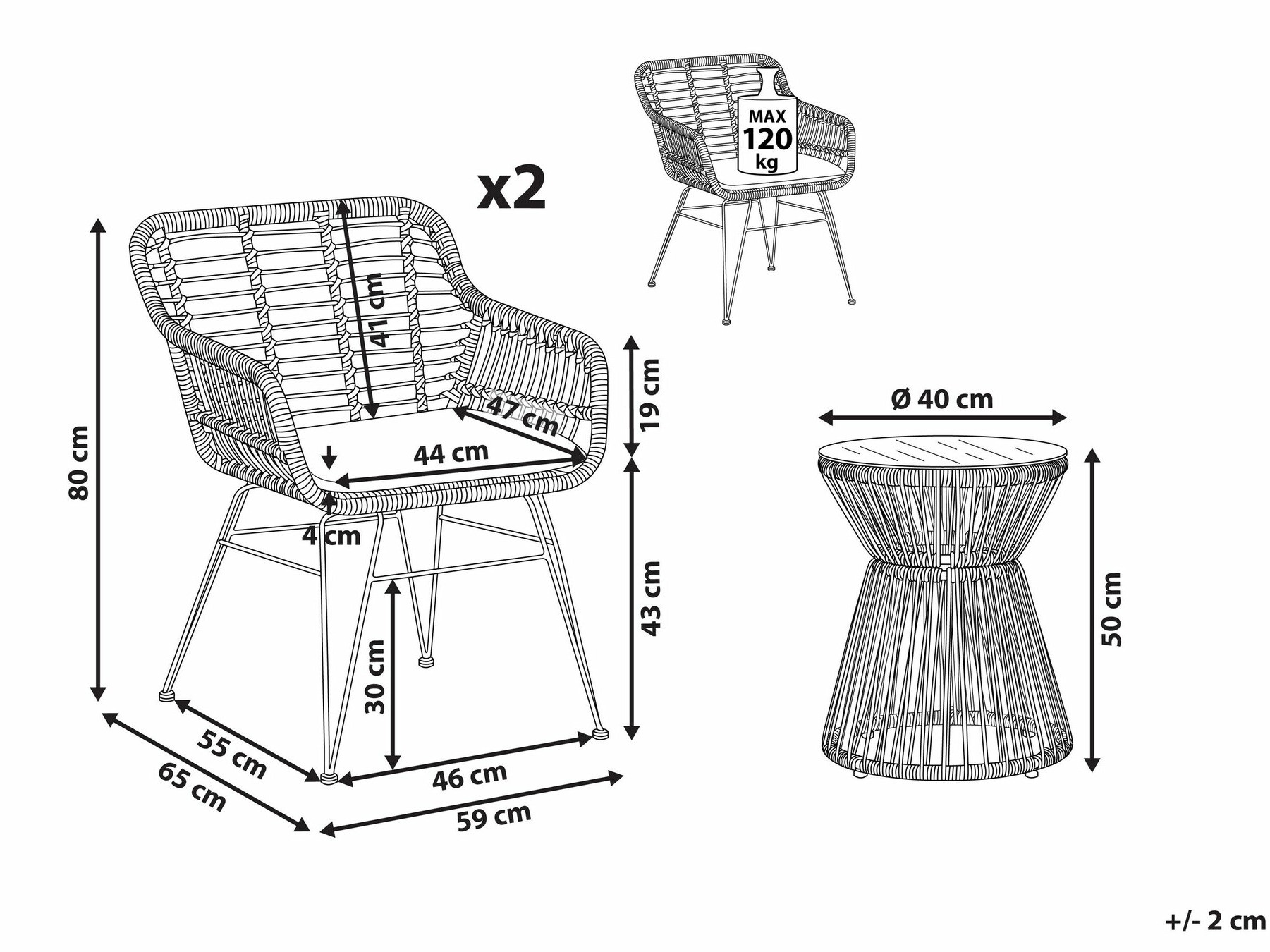 Komplet za balkon Berwyn 1897