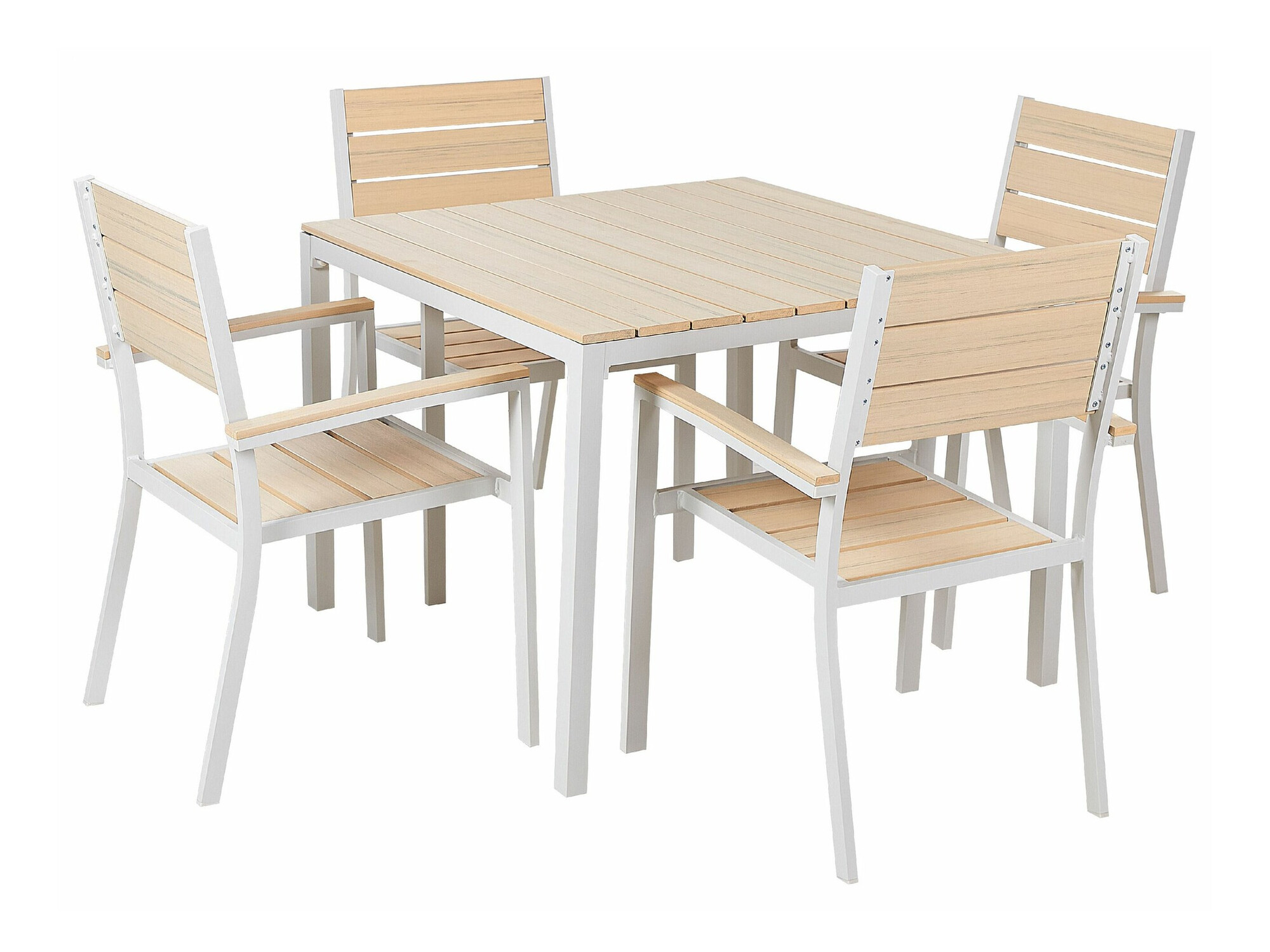 Komplet mize in stolov Berwyn 1912 (Bela + Svetel les)