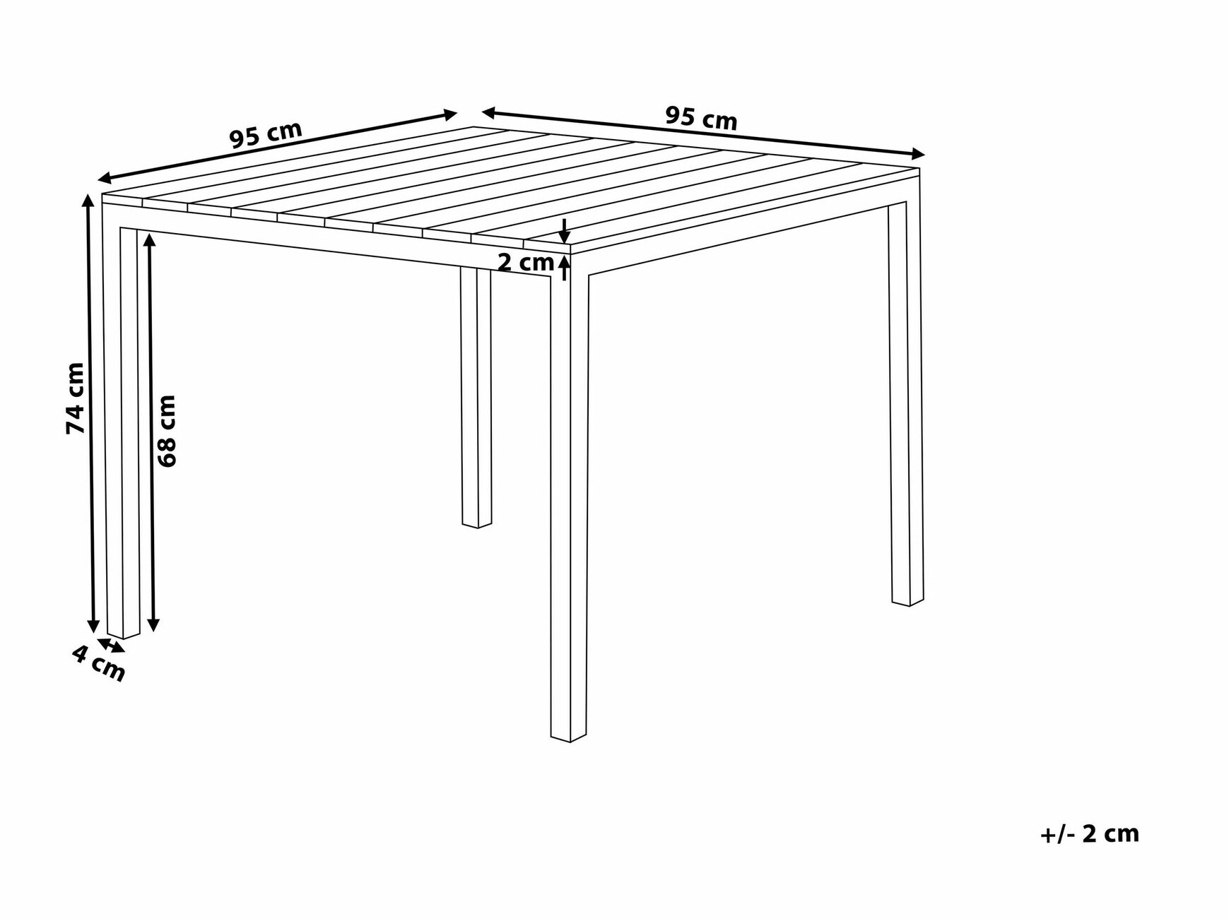 Vrtna miza Berwyn 1914 (Črna + Siva)