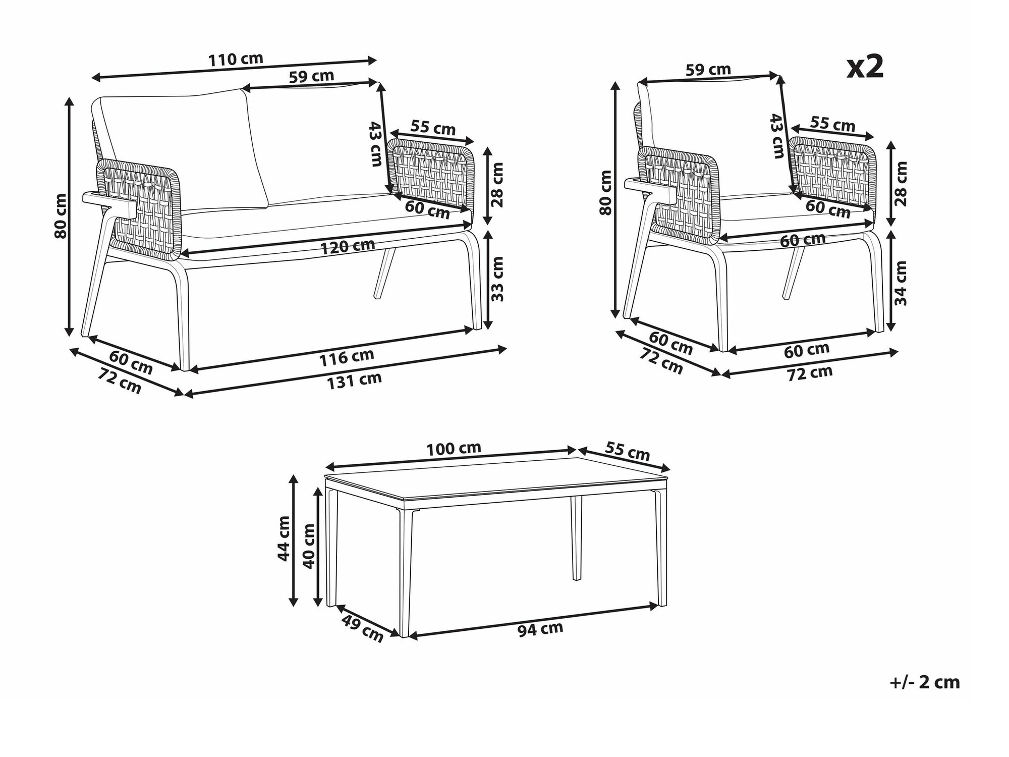 Komplet vrtnega pohištva Berwyn 1915