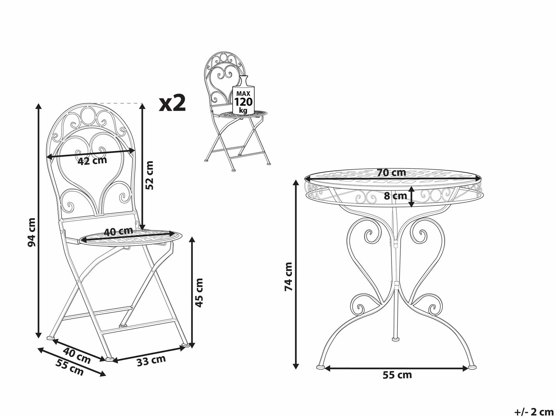 Komplet za balkon Berwyn 1924