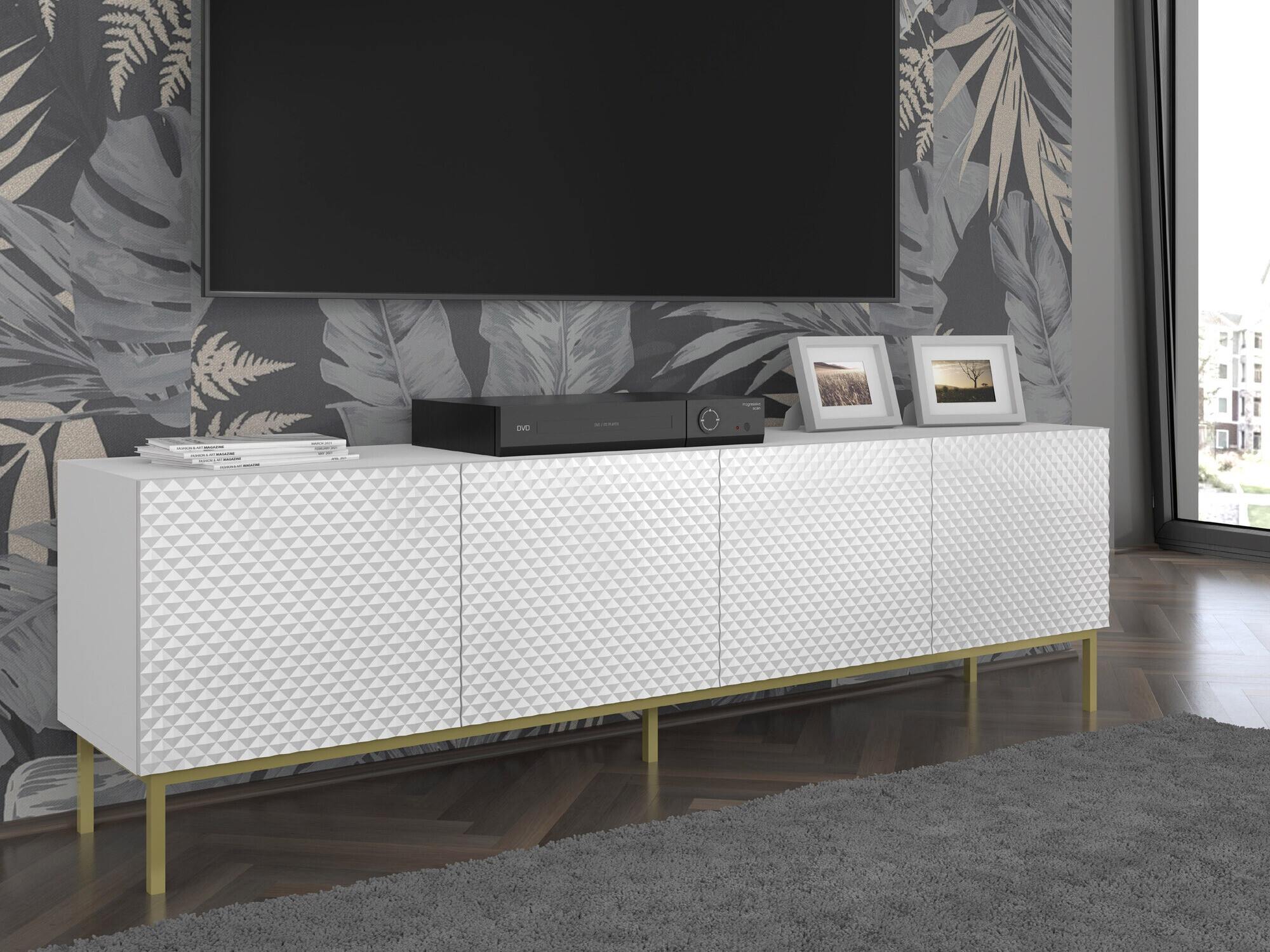 TV-omarica Odelomu 100 (Bela + Sijaj bela)