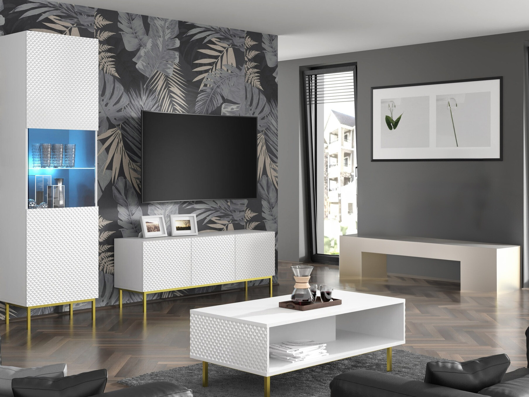 TV-omarica Odelomu 101 (Bela + Sijaj bela)