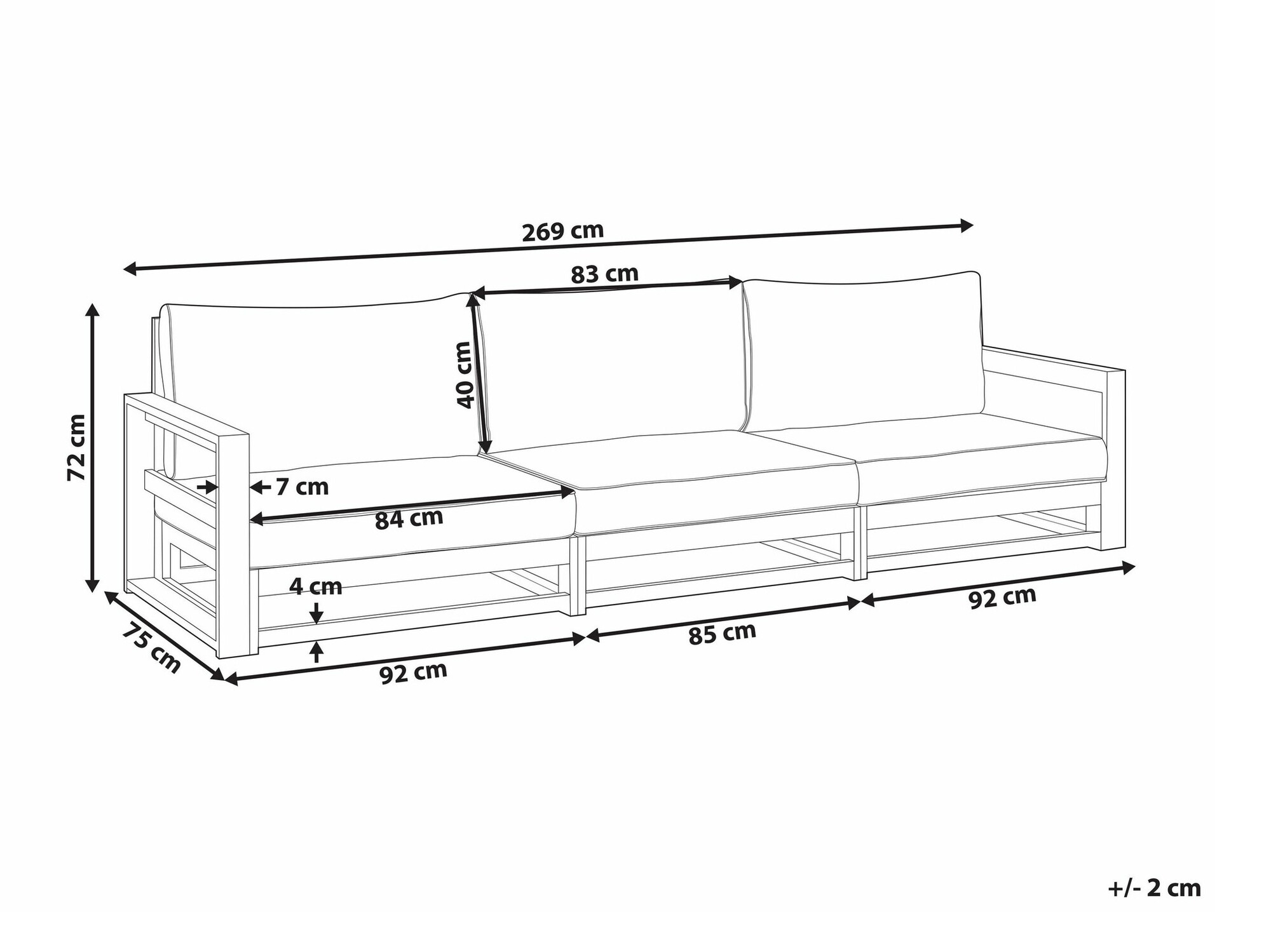 Vrtni kavč Berwyn 1920 (Akacijev)
