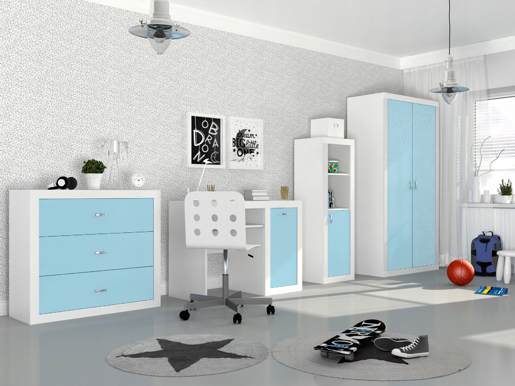 Pisalna miza Tentive 102 (Bela + Modra)