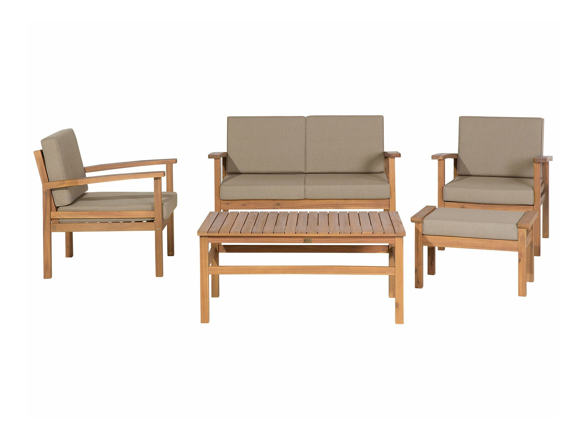 Komplet vrtnega pohištva Berwyn 1955 (Svetel les + Taupe)