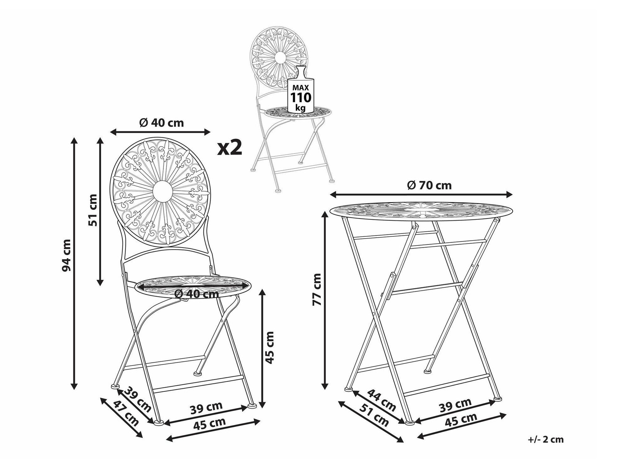 Komplet za balkon Berwyn 1951