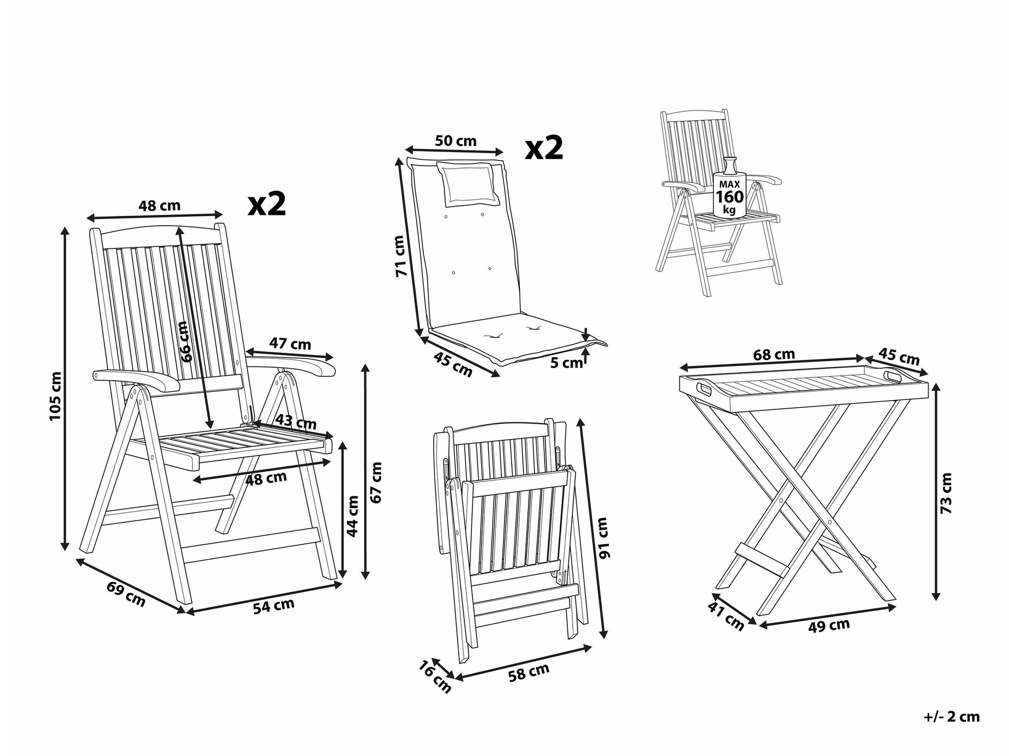 Komplet za balkon Berwyn 1952 (Modra)