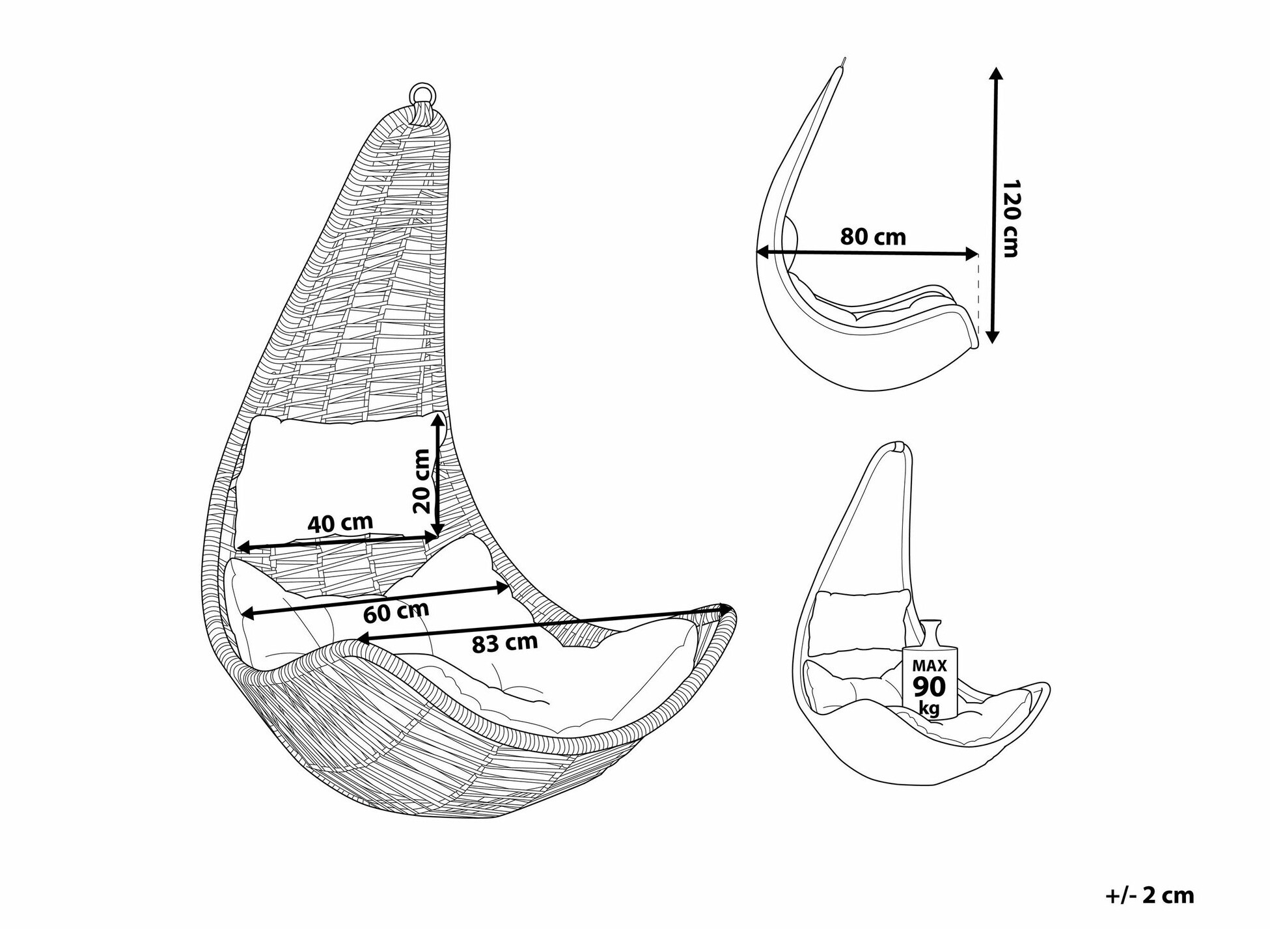 Viseči stol Berwyn 1945