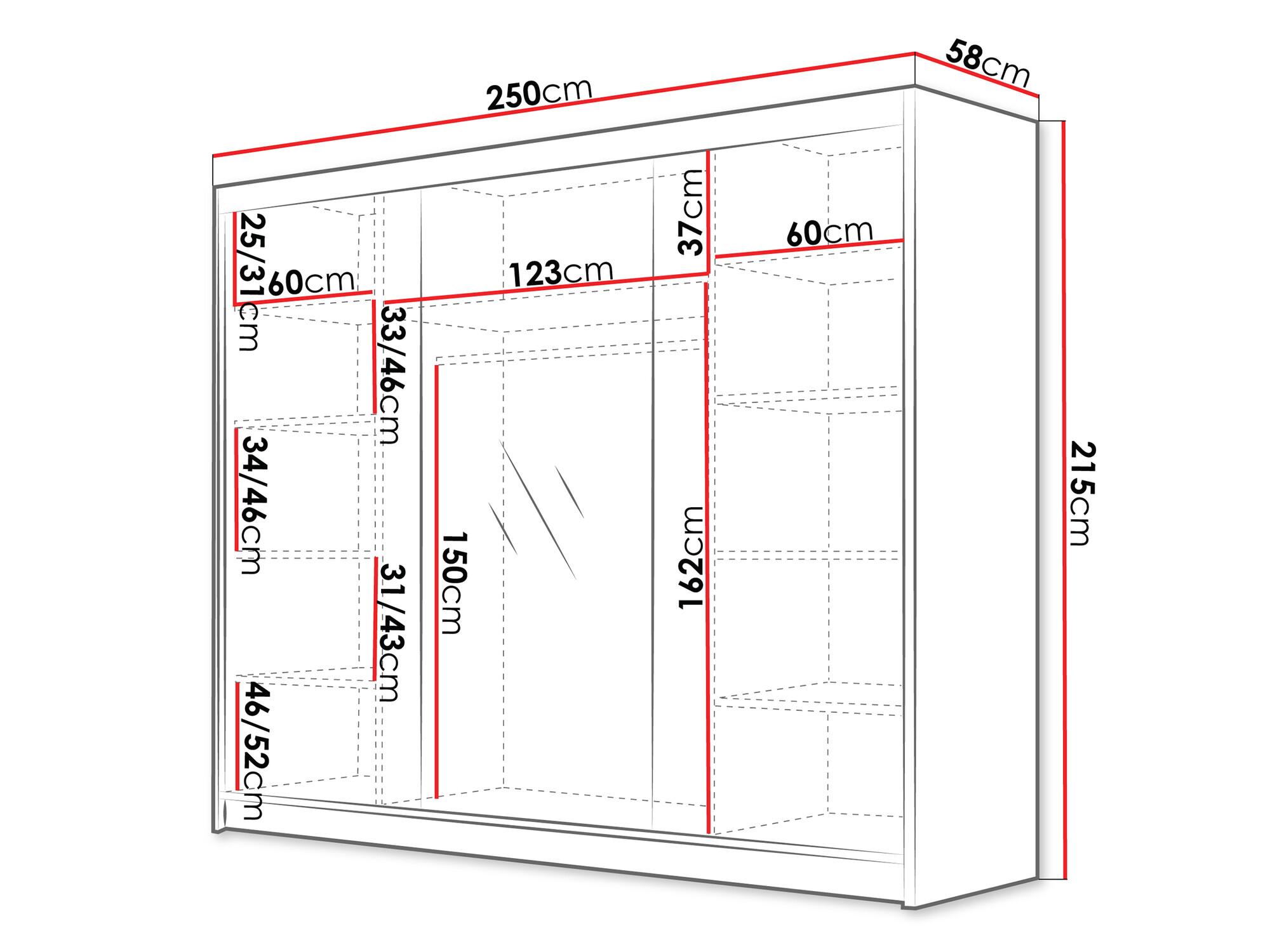 Garderobna omara Closico Veltron II (Kašmir)