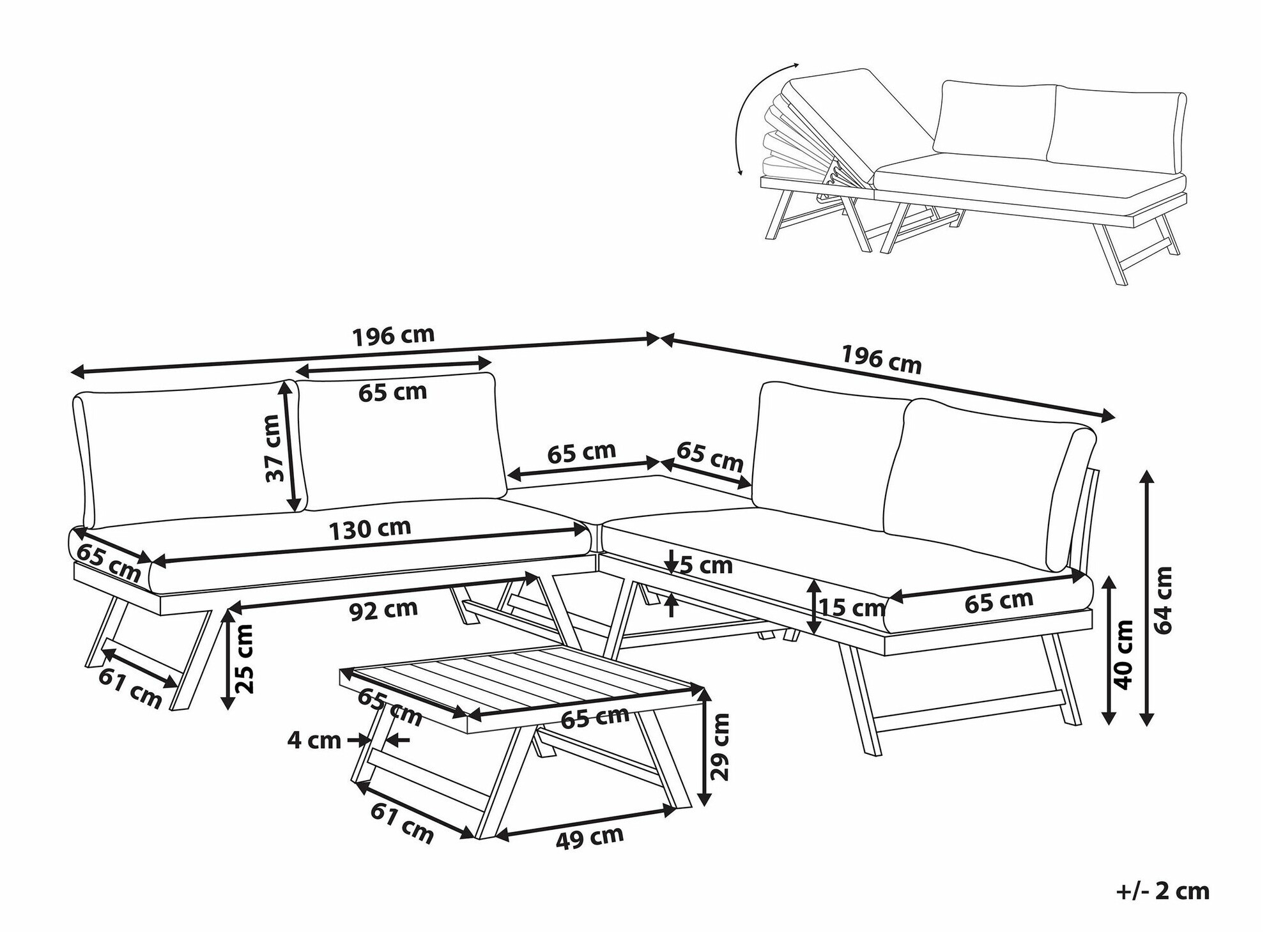Komplet vrtnega pohištva Berwyn 1960 (Bela)