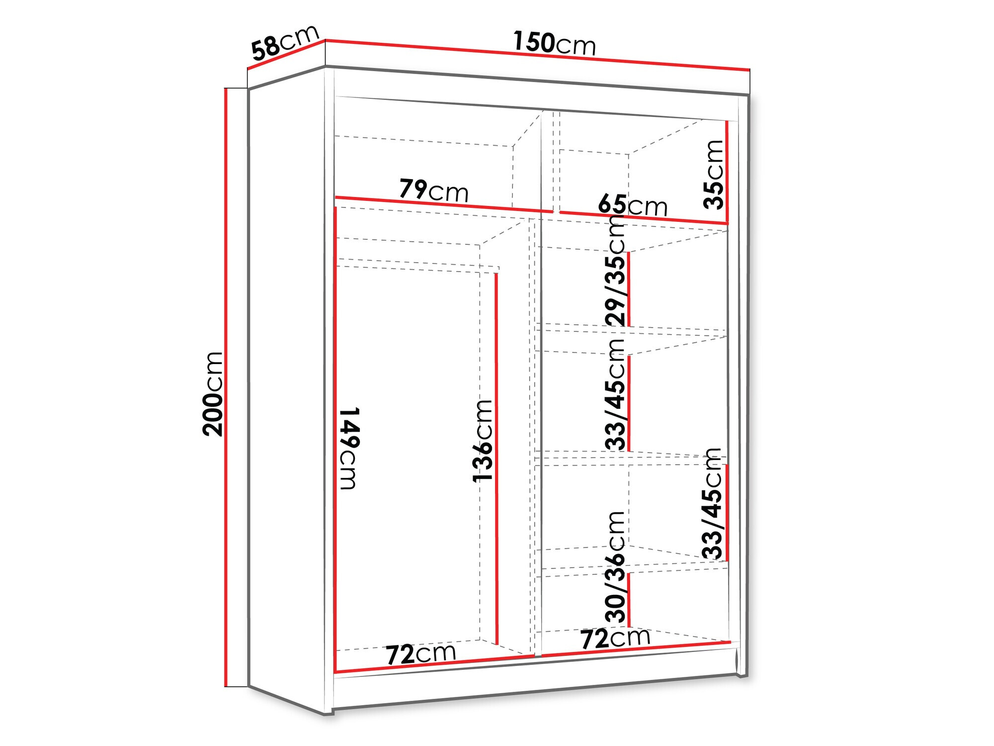 Garderobna omara Closico 187 (Kašmir)