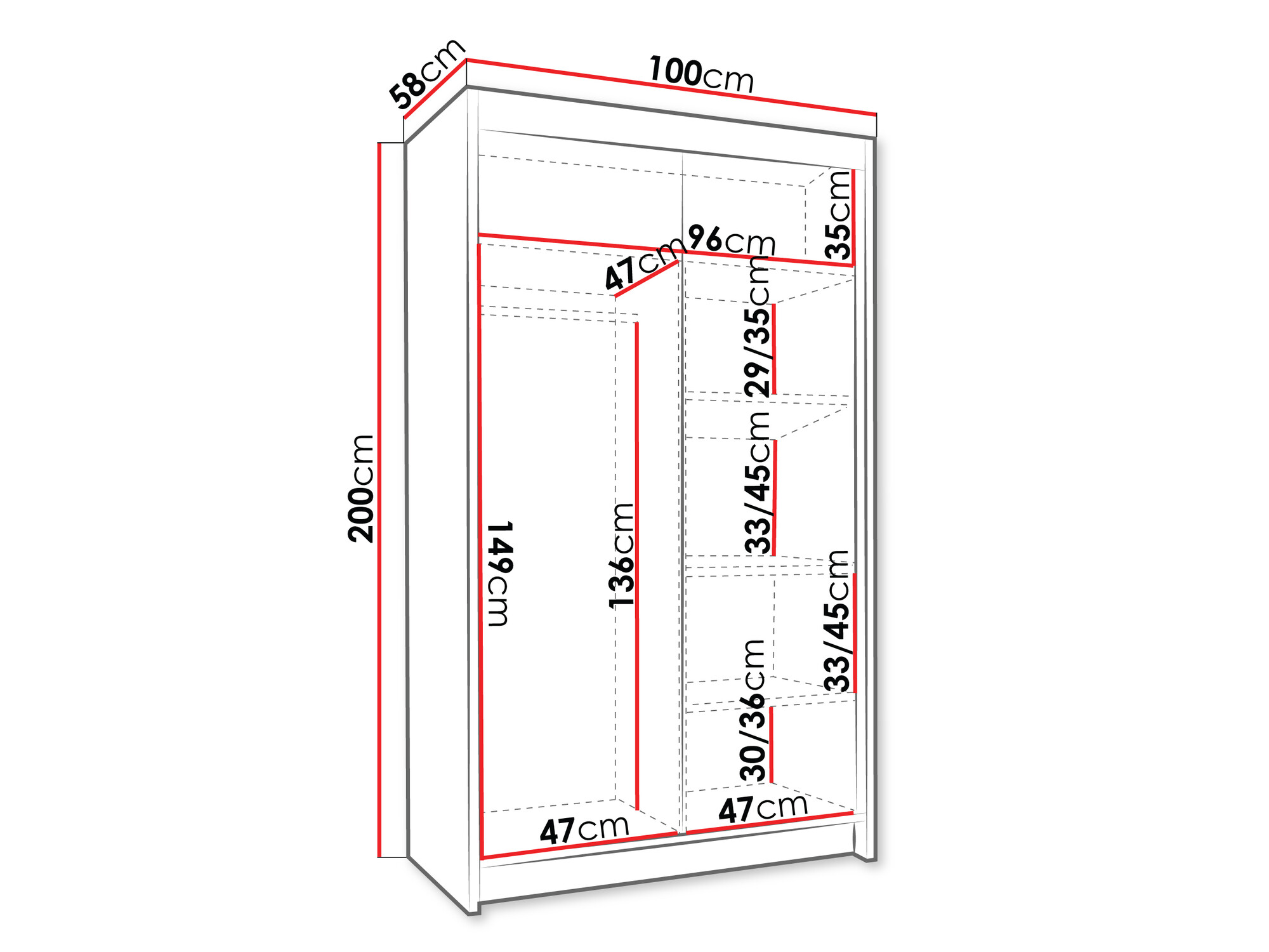 Garderobna omara Closico Corden III (Bela)