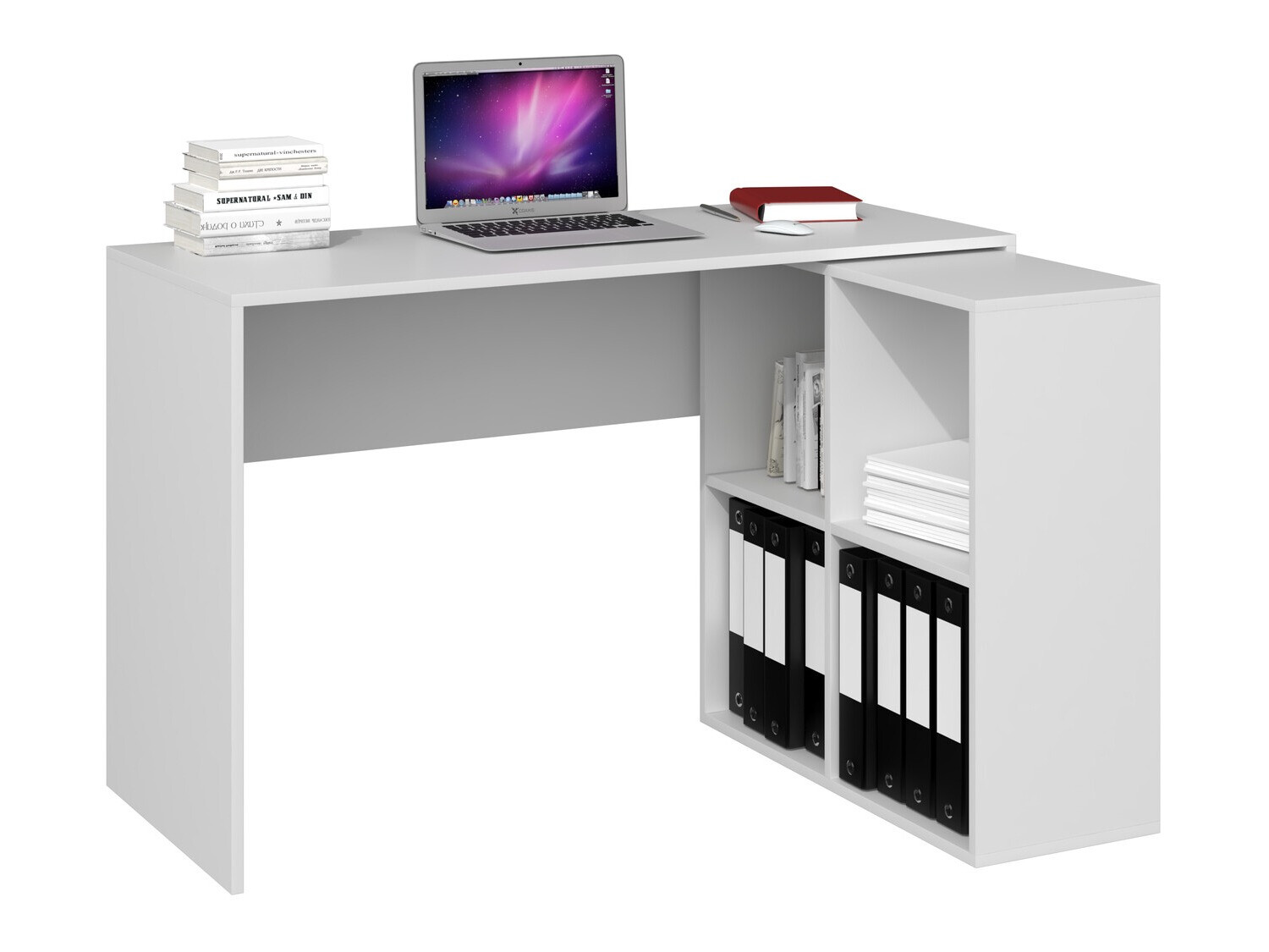 Kotna pisalna miza Mandeville 125 (Mat bela)